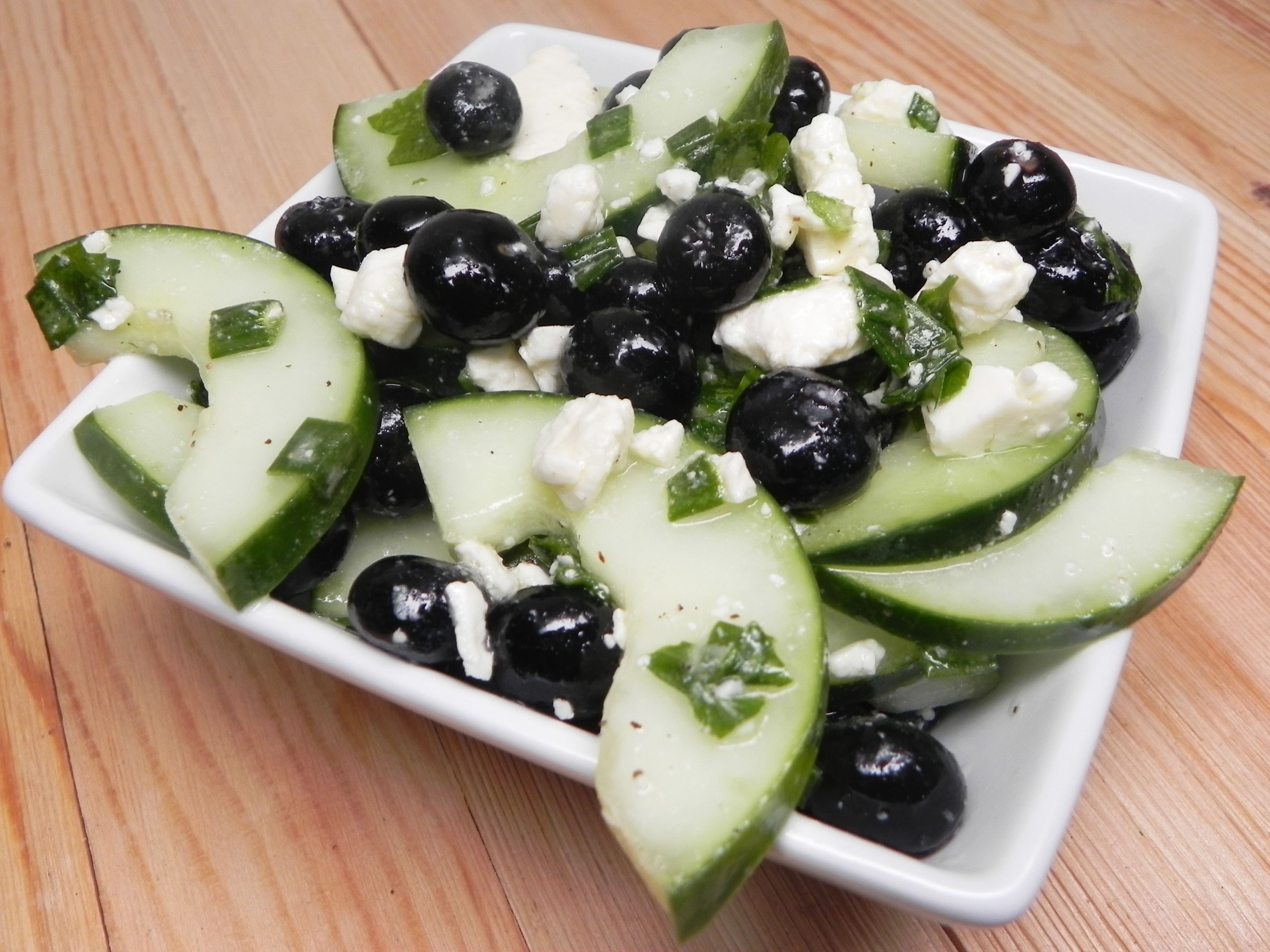 Cucumber Blueberry Feta Summer Salad