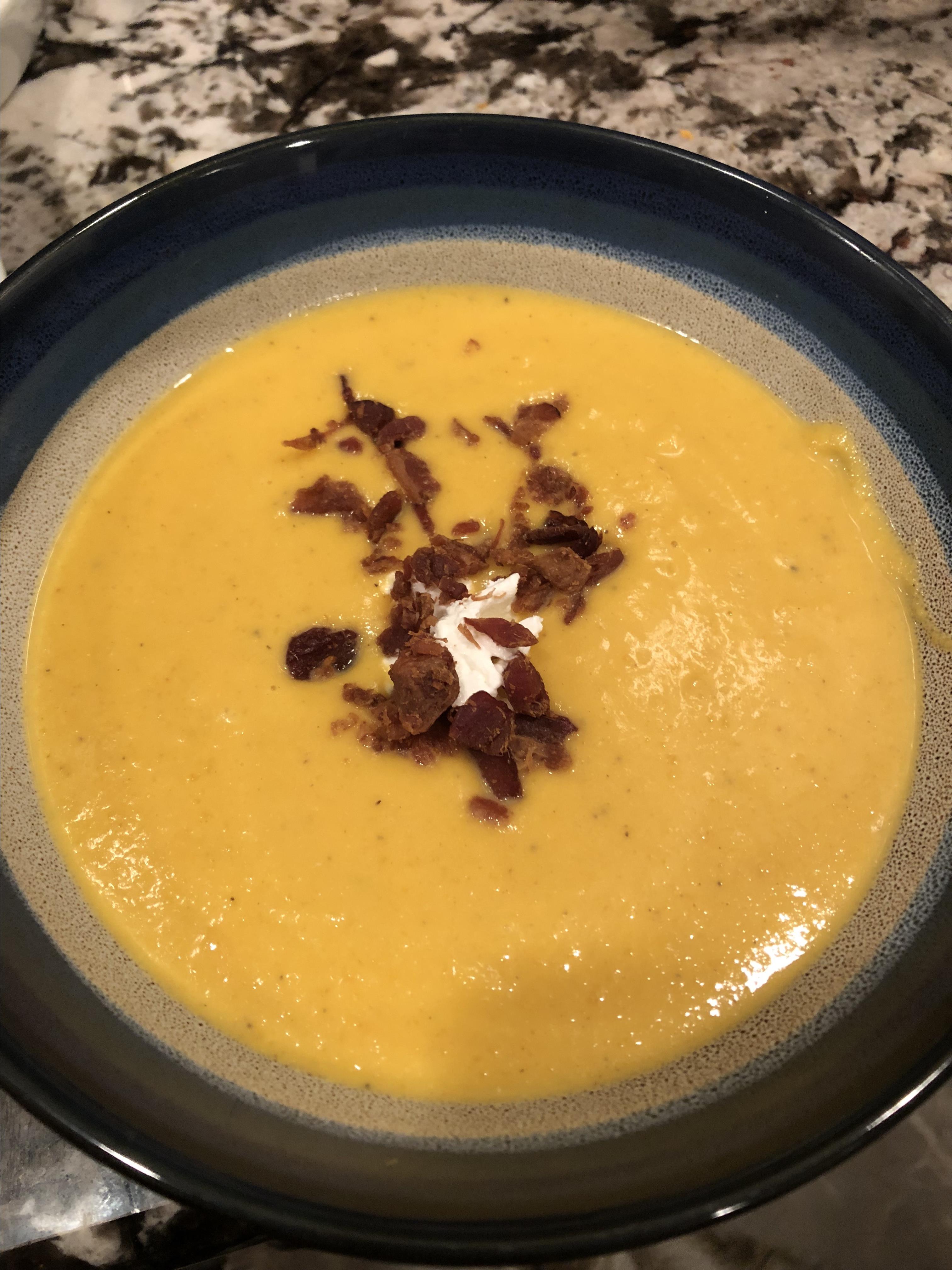 Curried Butternut Squash and Cauliflower Soup