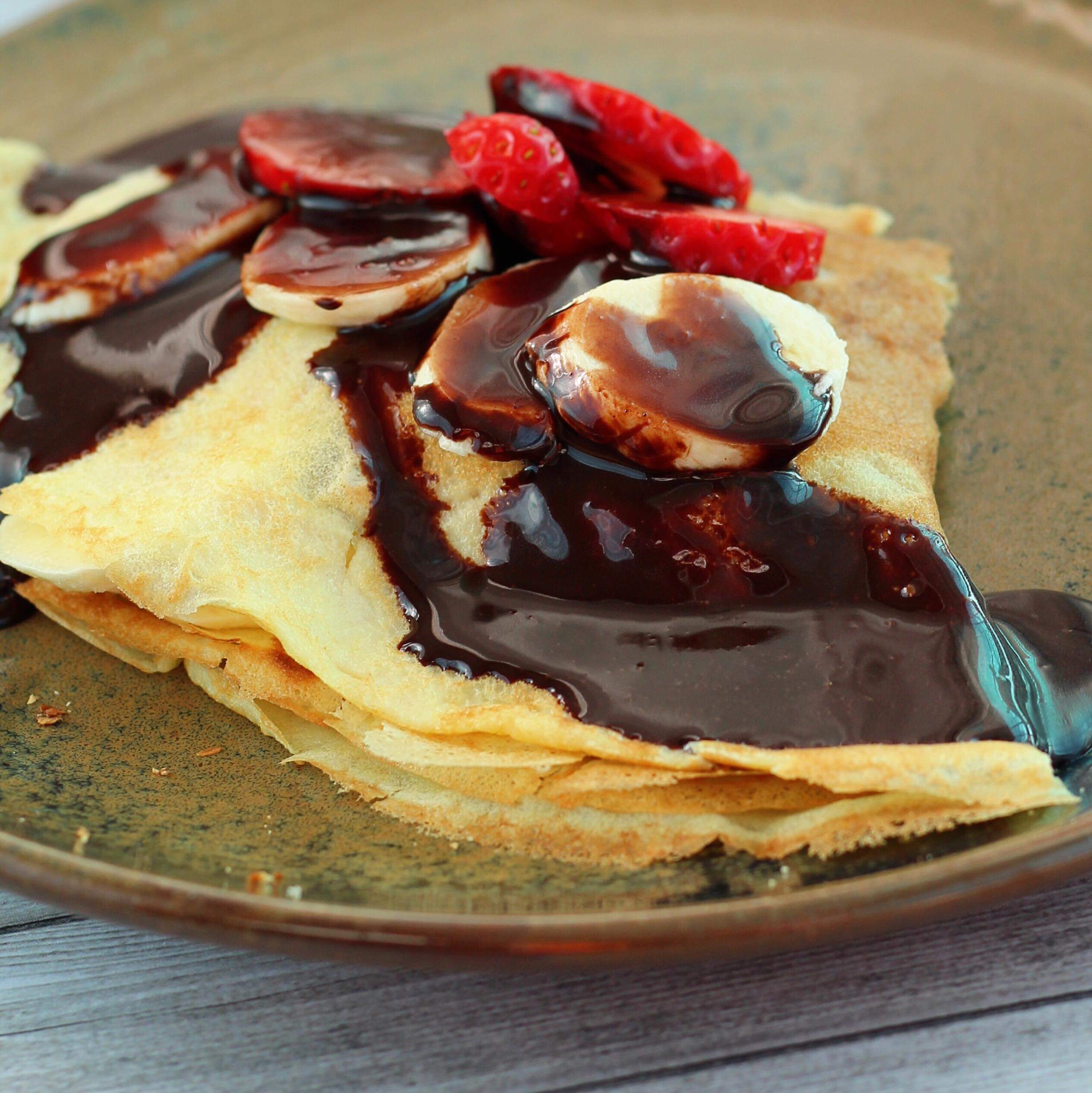 Dessert Crepes with Homemade Chocolate Sauce