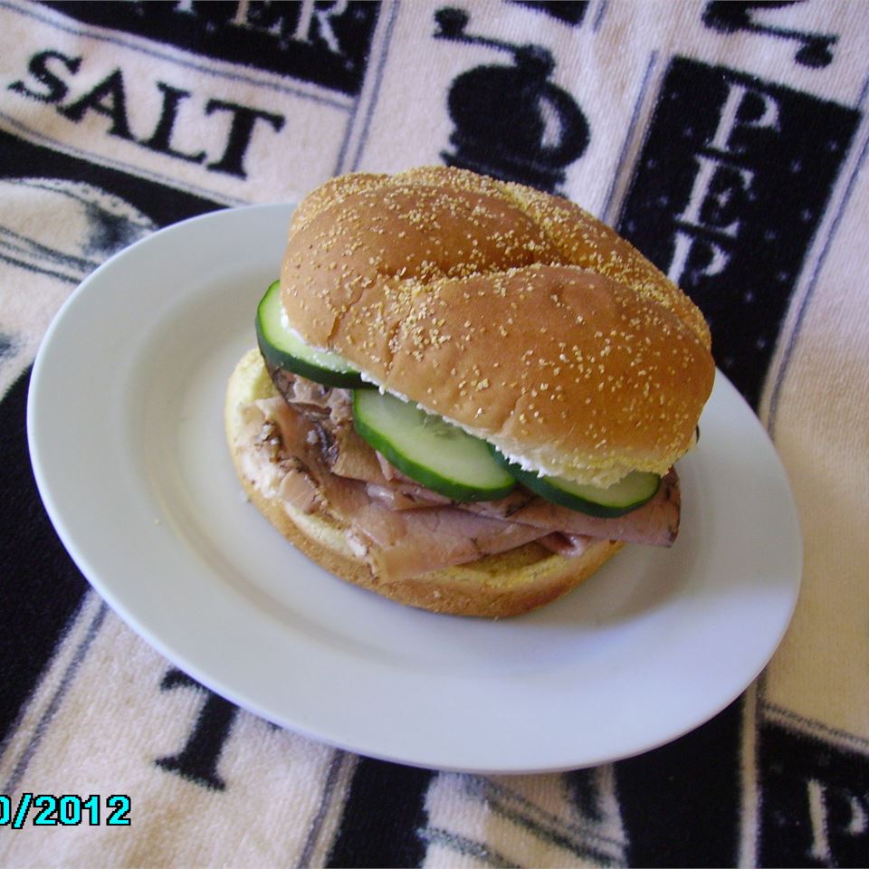 Dill Cream Cheese, Roast Beef and Cucumber Sandwiches