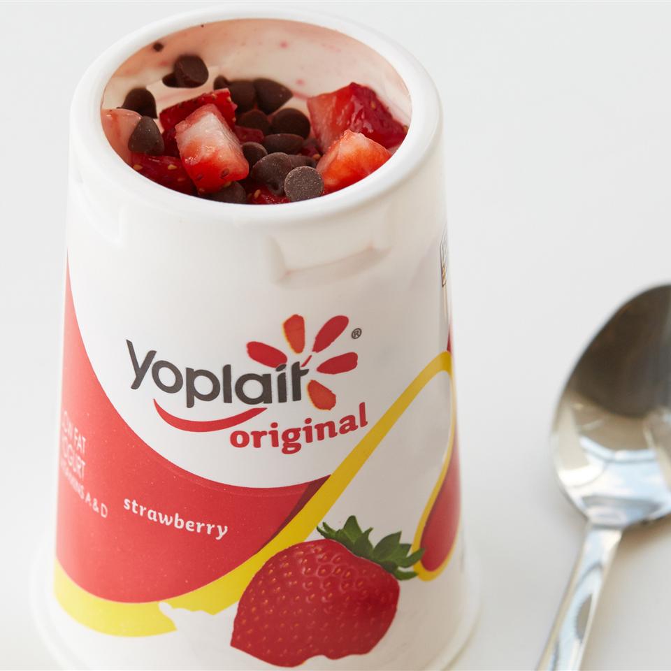 Double Chocolate-Dipped Strawberry Yogurt Cup