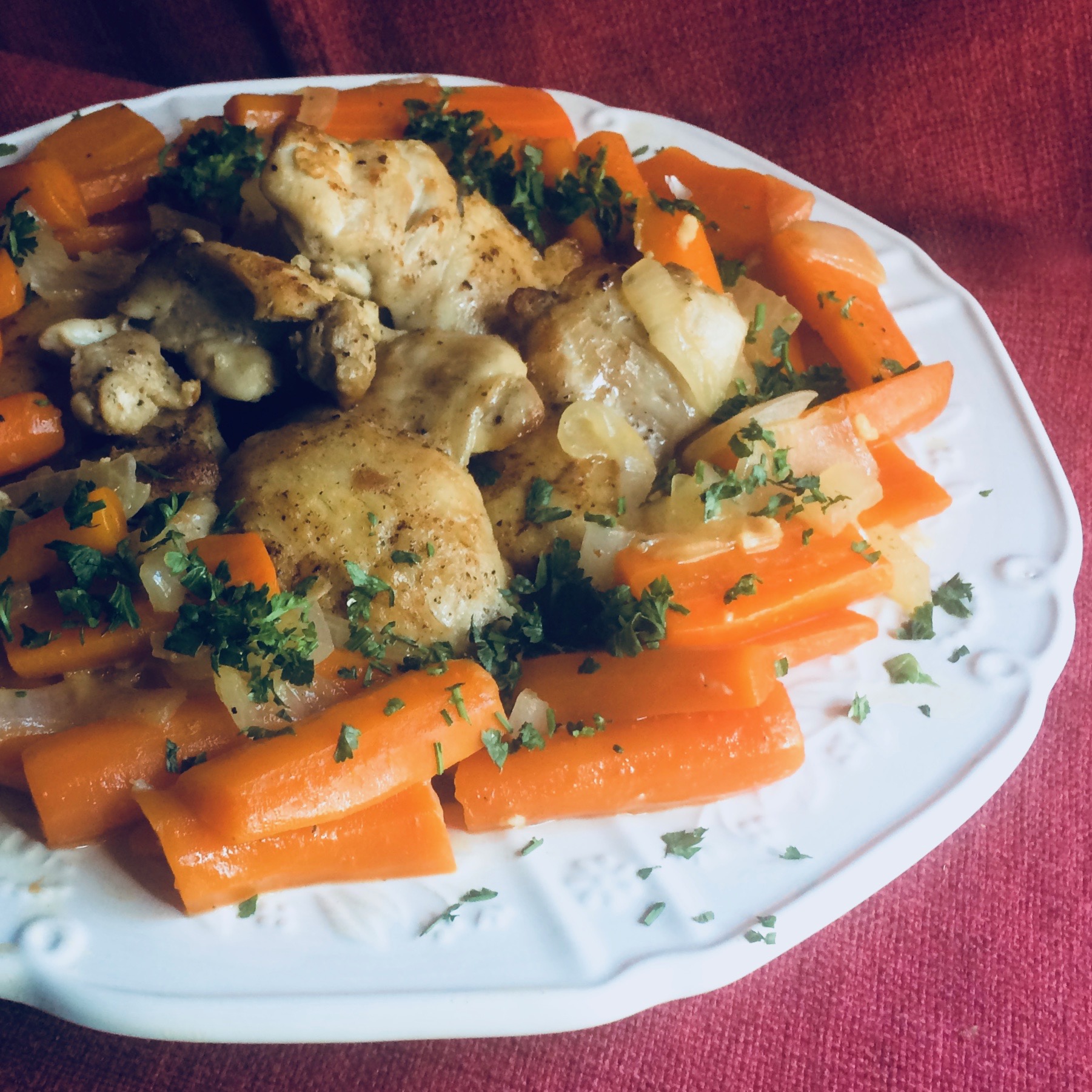 Easy One-Skillet Chicken Thighs with Carrots