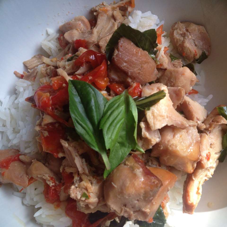 Easy Slow Cooker Thai Chicken with Basil