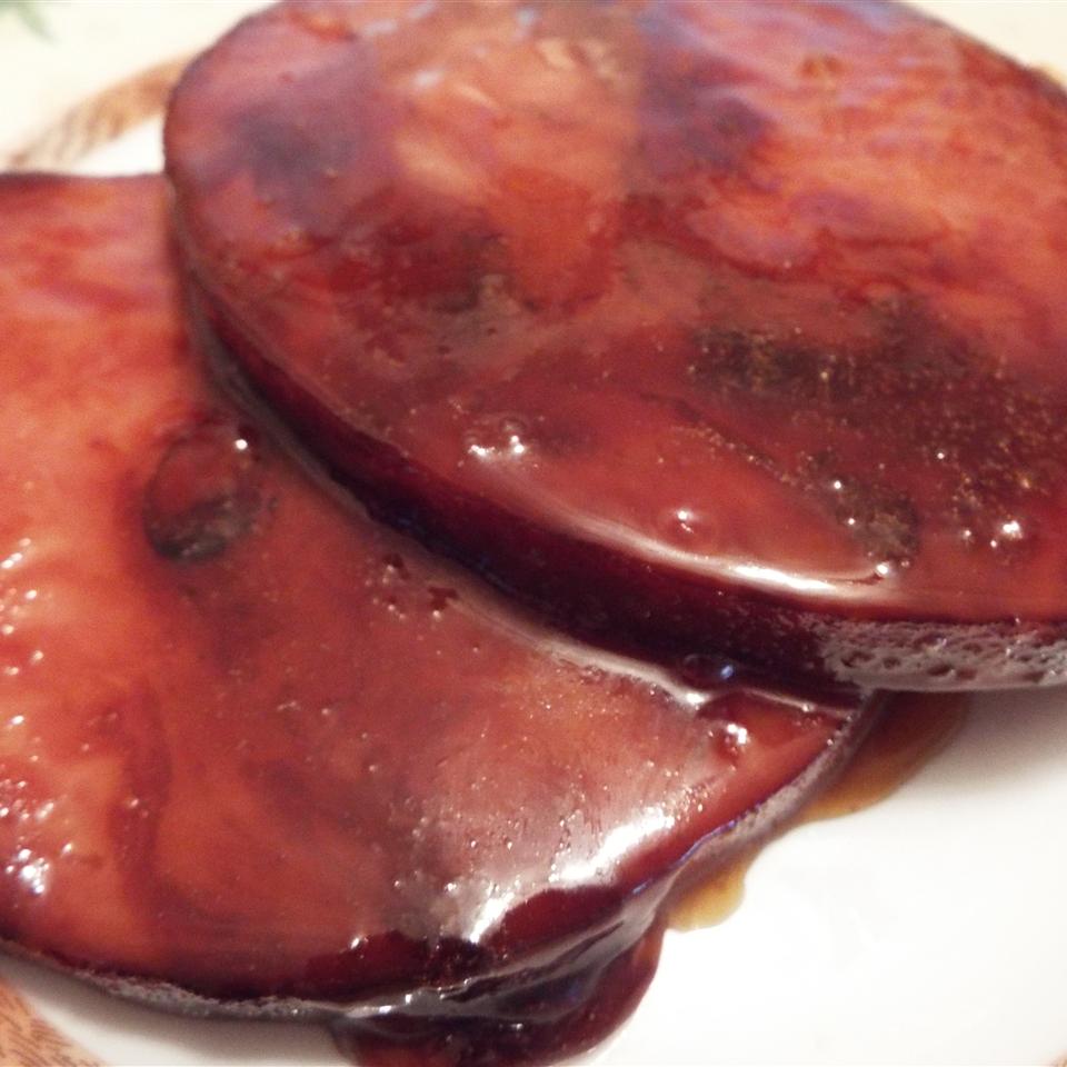 Easy Tasty Ham Steaks with Maple Glaze For 2