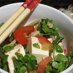 Easy Tofu Salad with Tuna and Watercress