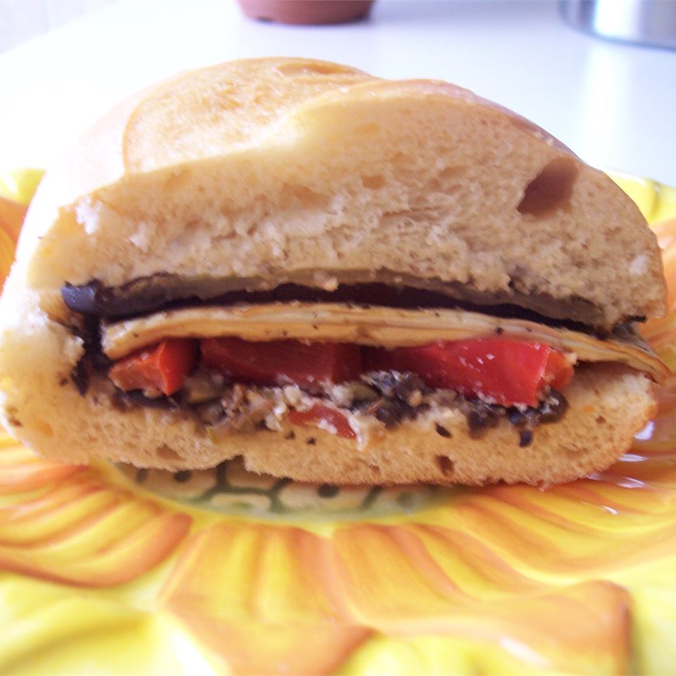 Eggplant and Pepper Parmesan Sandwiches