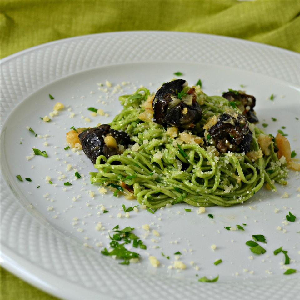 Escargot and Pollock over Spinach Noodles
