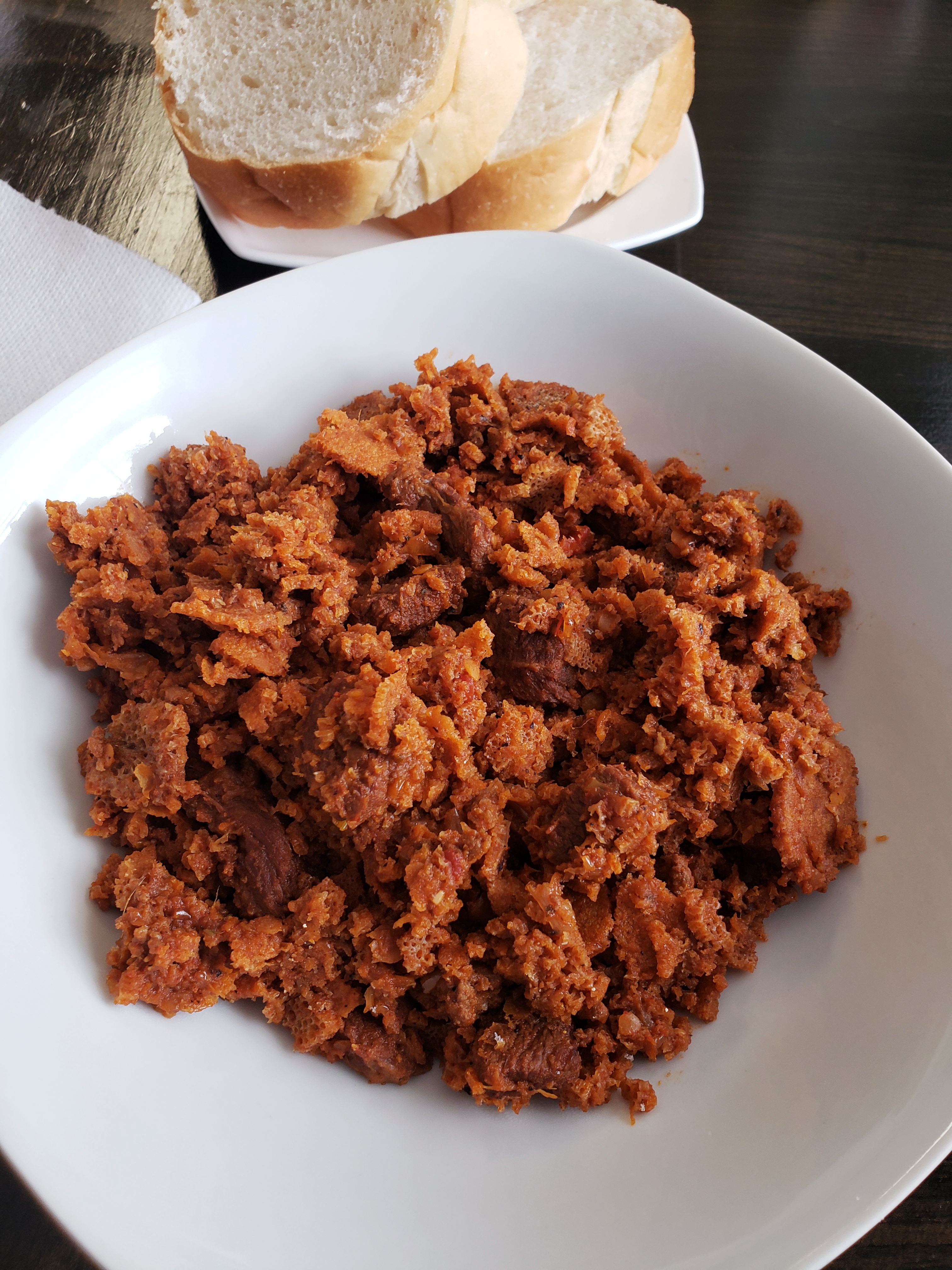 Ethiopian Firfir with Dried Beef (Quanta Firfir)