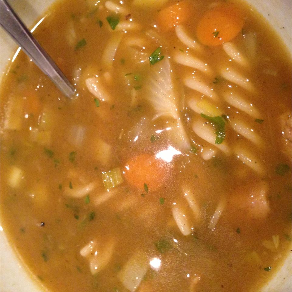 Faux-kin Noodle Soup (Vegan Chicken Noodle Soup)