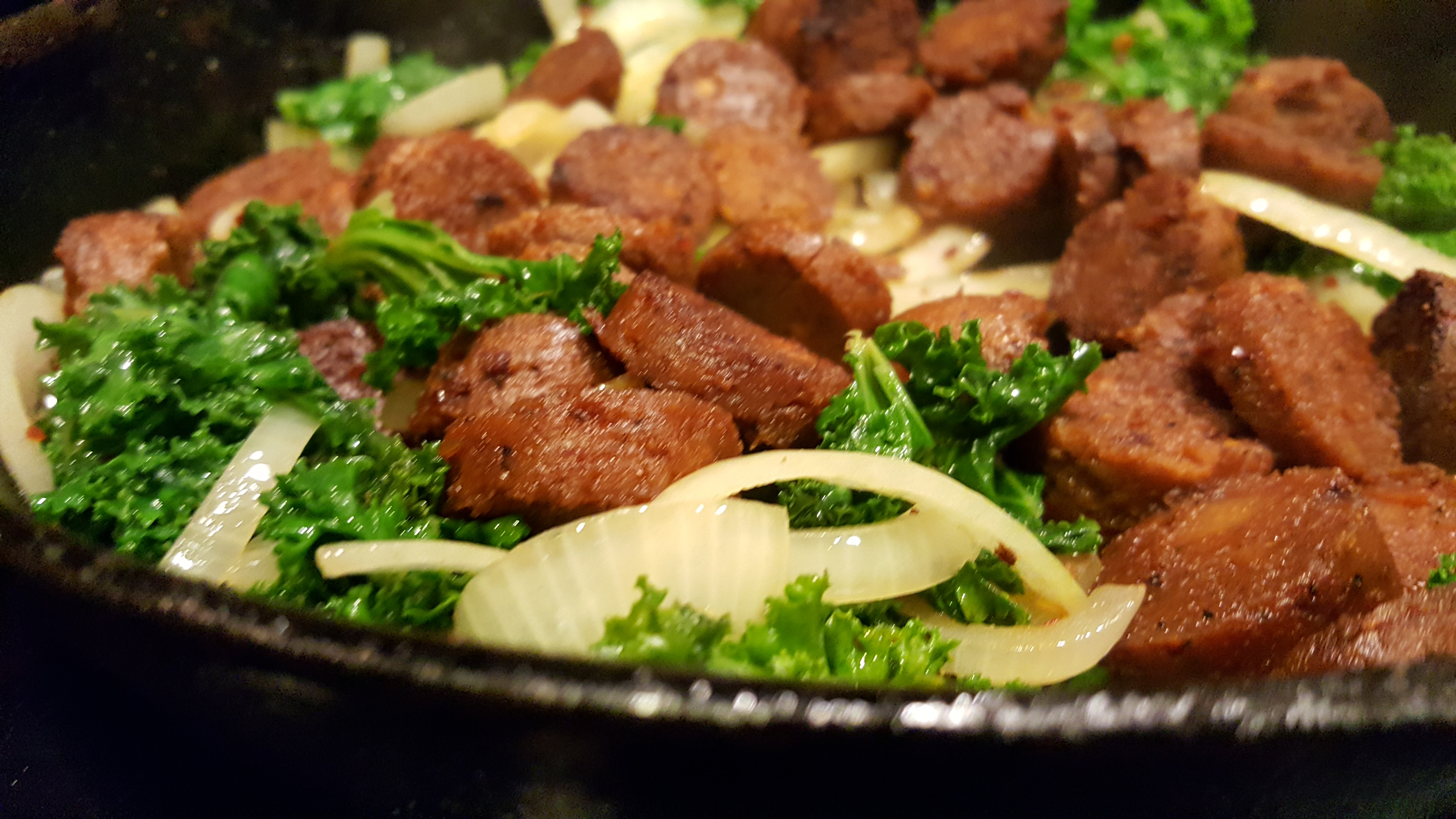 Field Roast®, Onions, and Kale