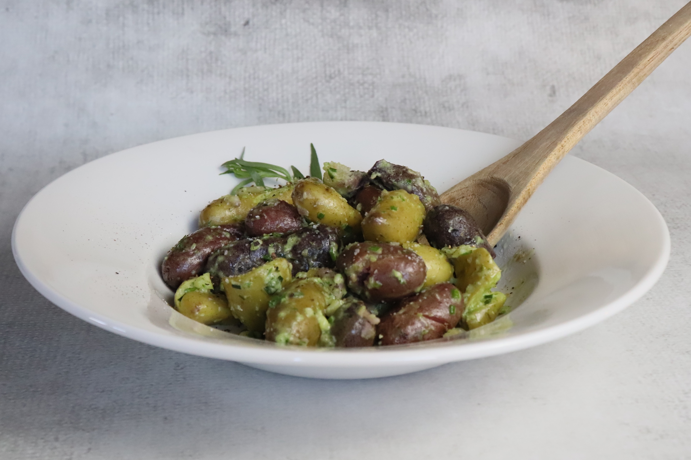 Fingerling Potatoes with Tarragon Chive Butter