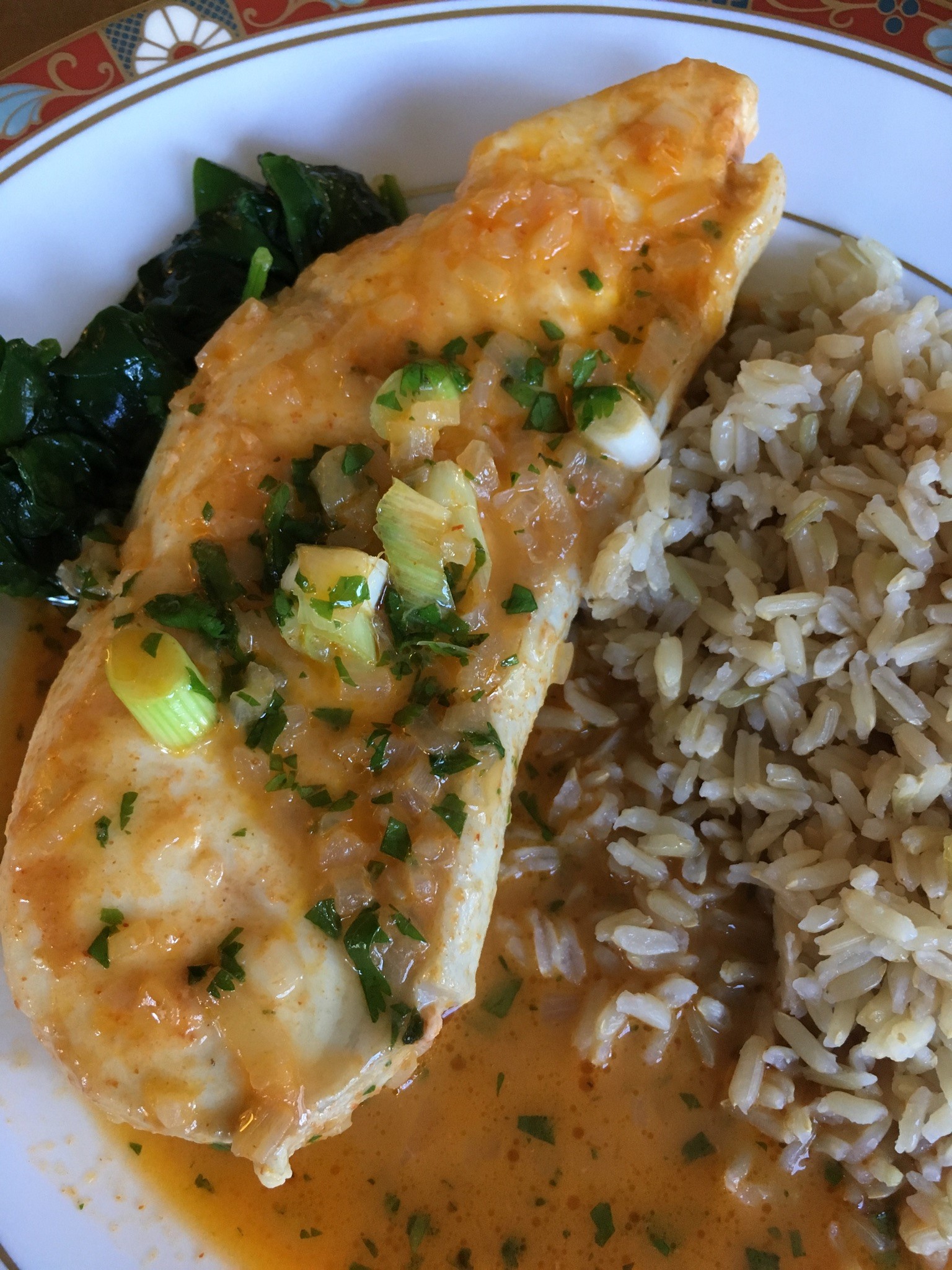 Fish Filet in Thai Coconut Curry Sauce