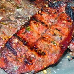 Flat Iron Steaks Marinated in Red Wine