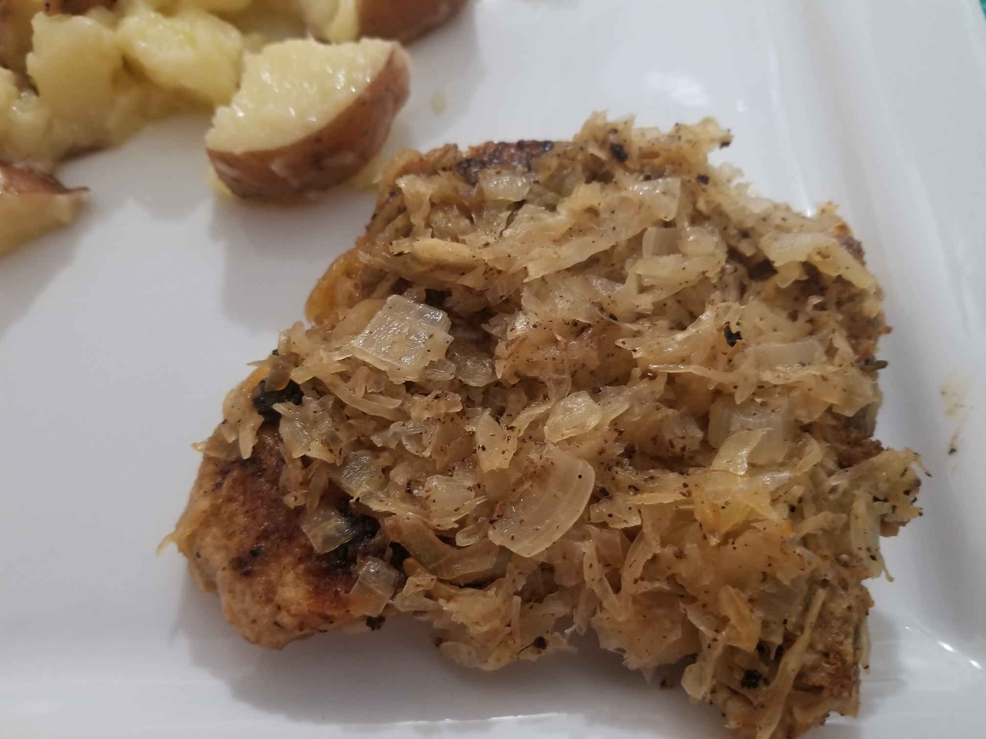 Flavorful German Pork Chops and Sauerkraut