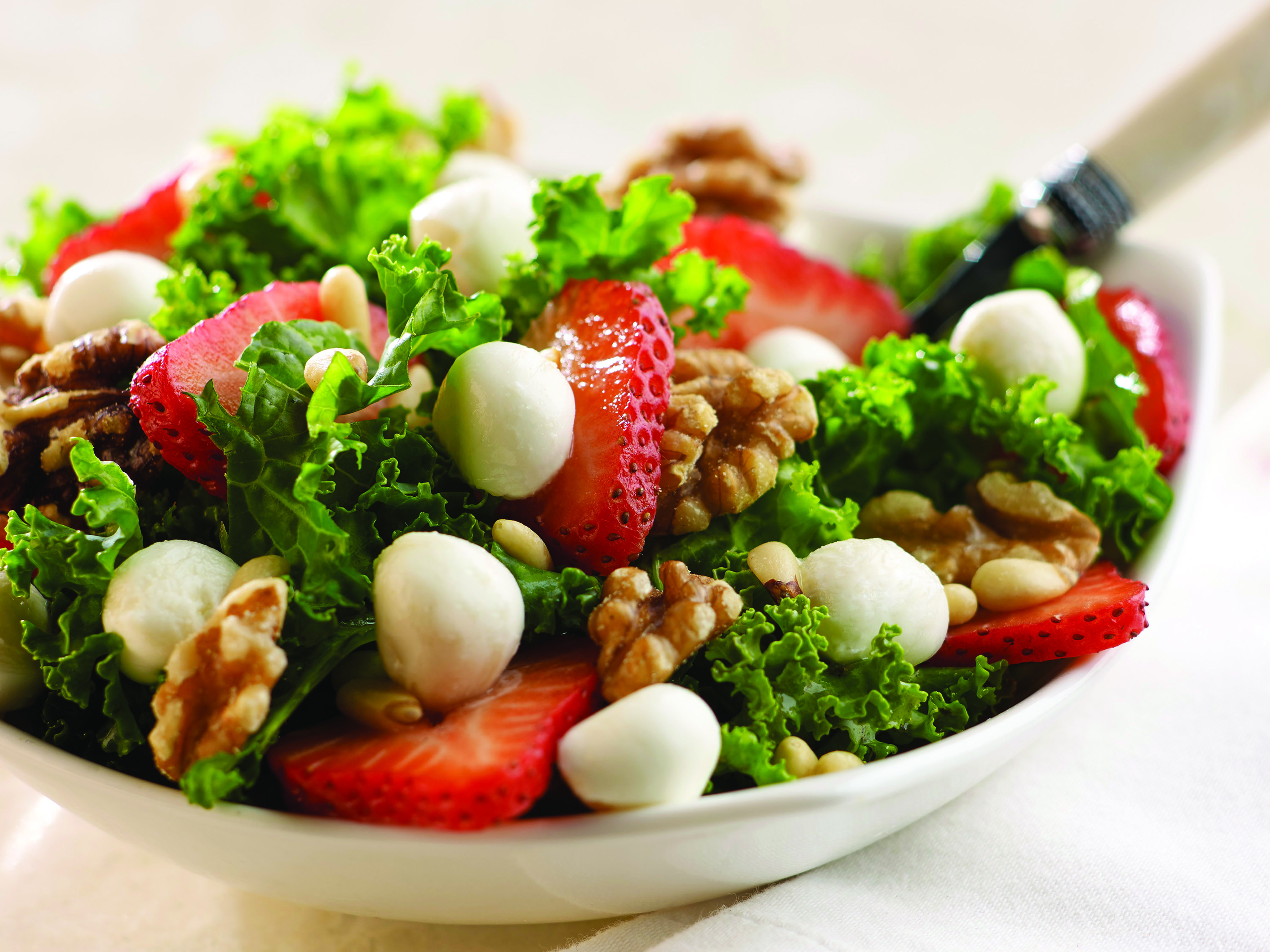 Fresh Mozzarella Strawberry Kale Salad