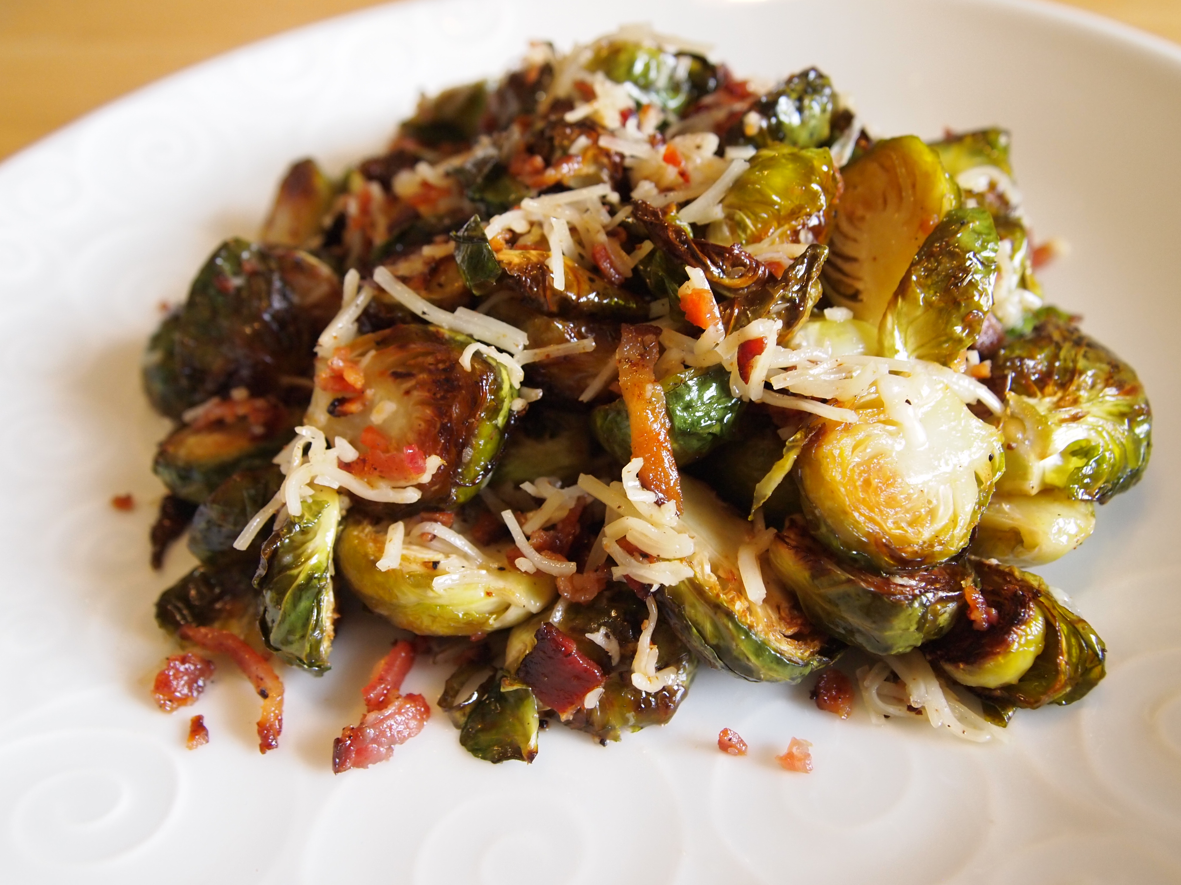Garlic-Roasted Cheesy Brussels Sprouts