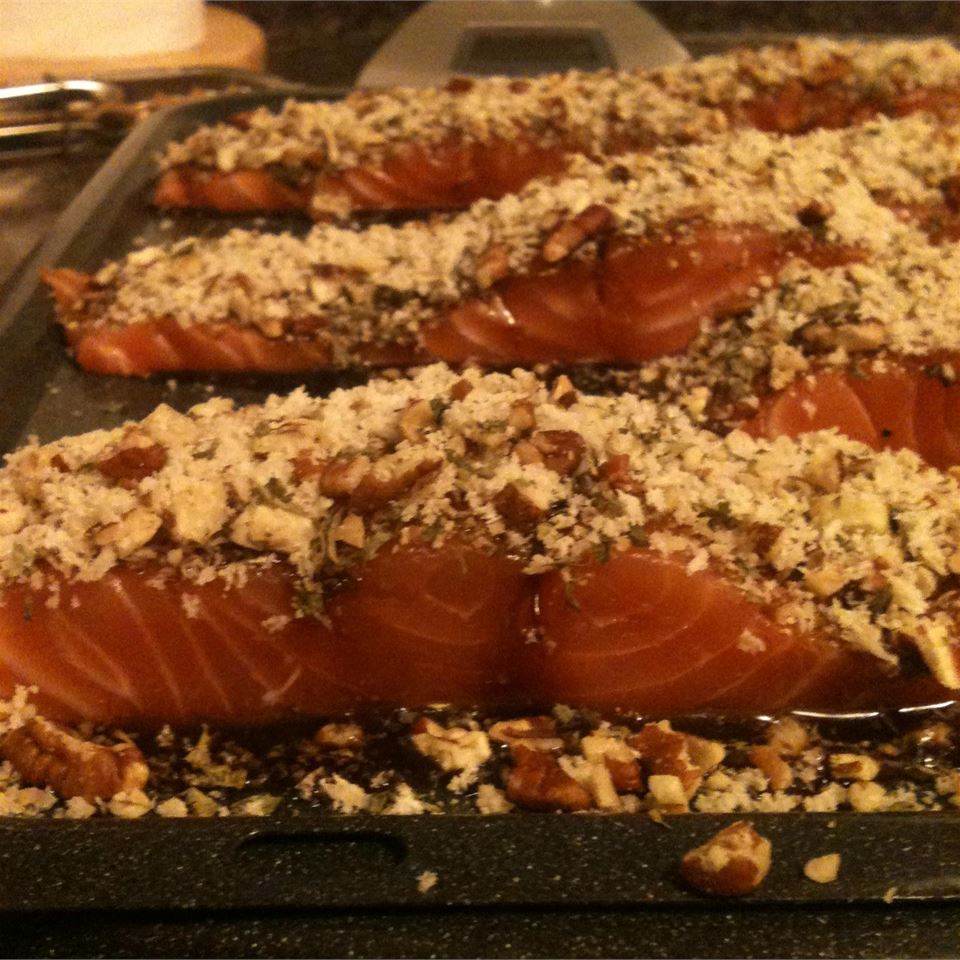 Glazed Pecan-Crusted Baked Salmon