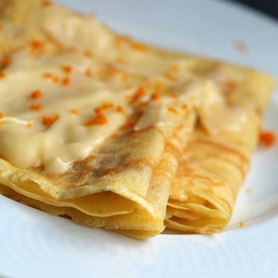 Gluten-Free Butter Crepes with Orange Blossom Honey Butter