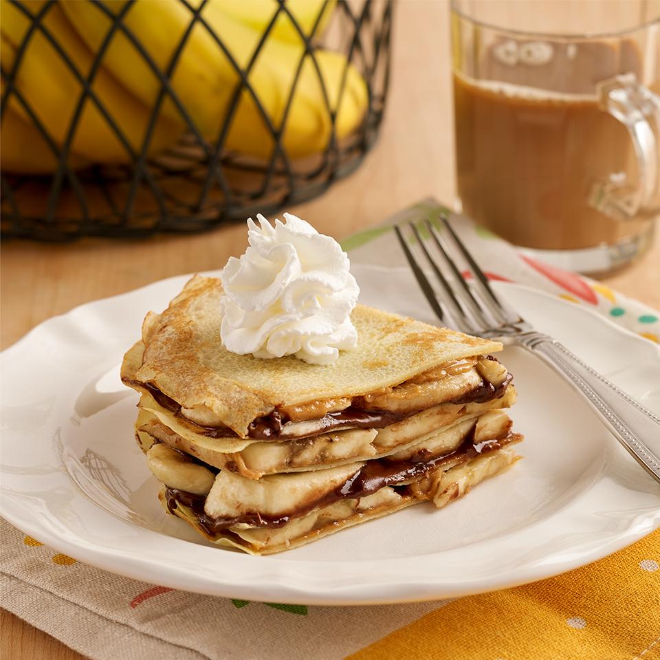 Gluten Free Peanut Butter and Banana Crepe Stack