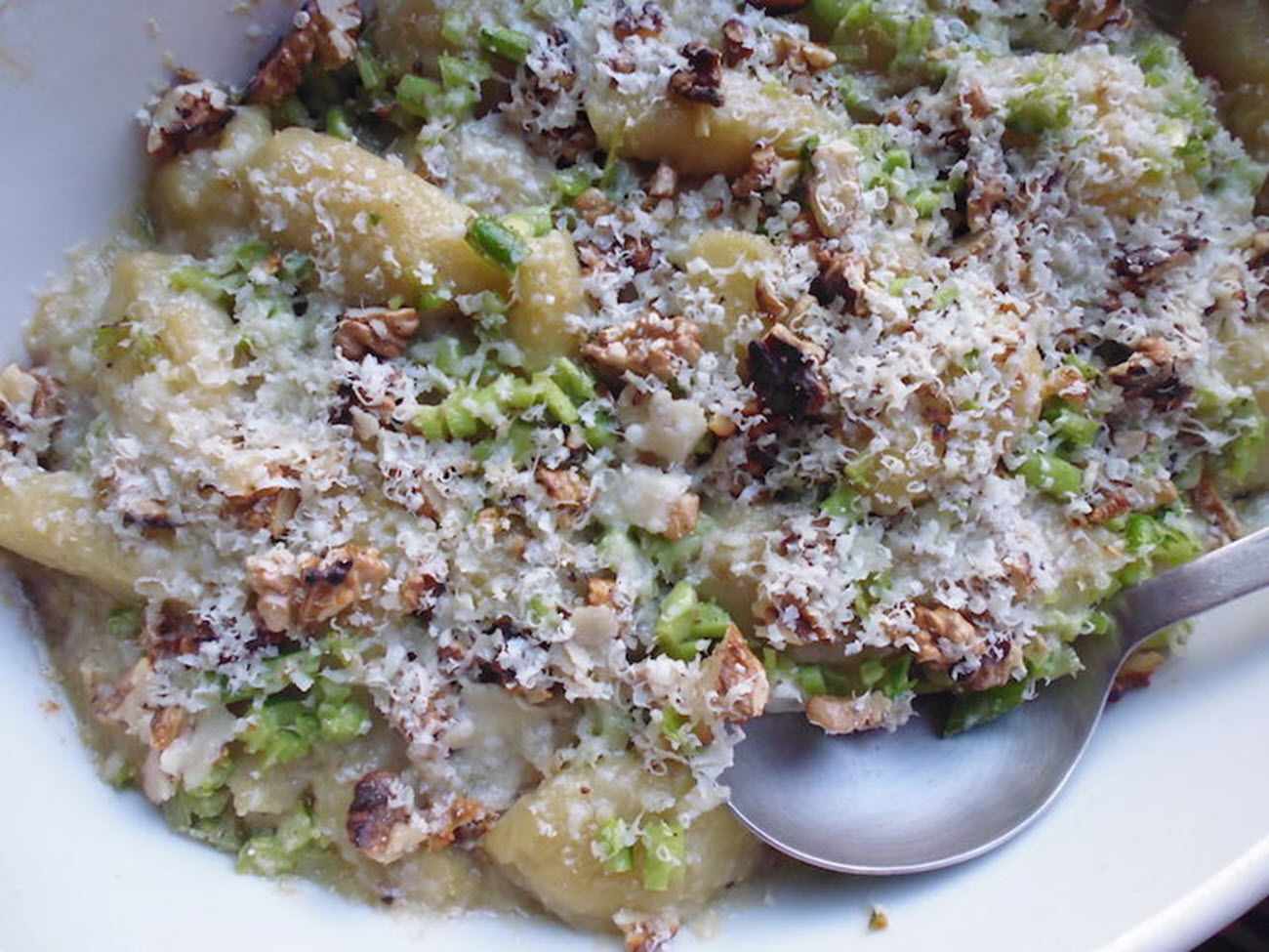 Gnocchi with Garlic Scapes and Walnuts