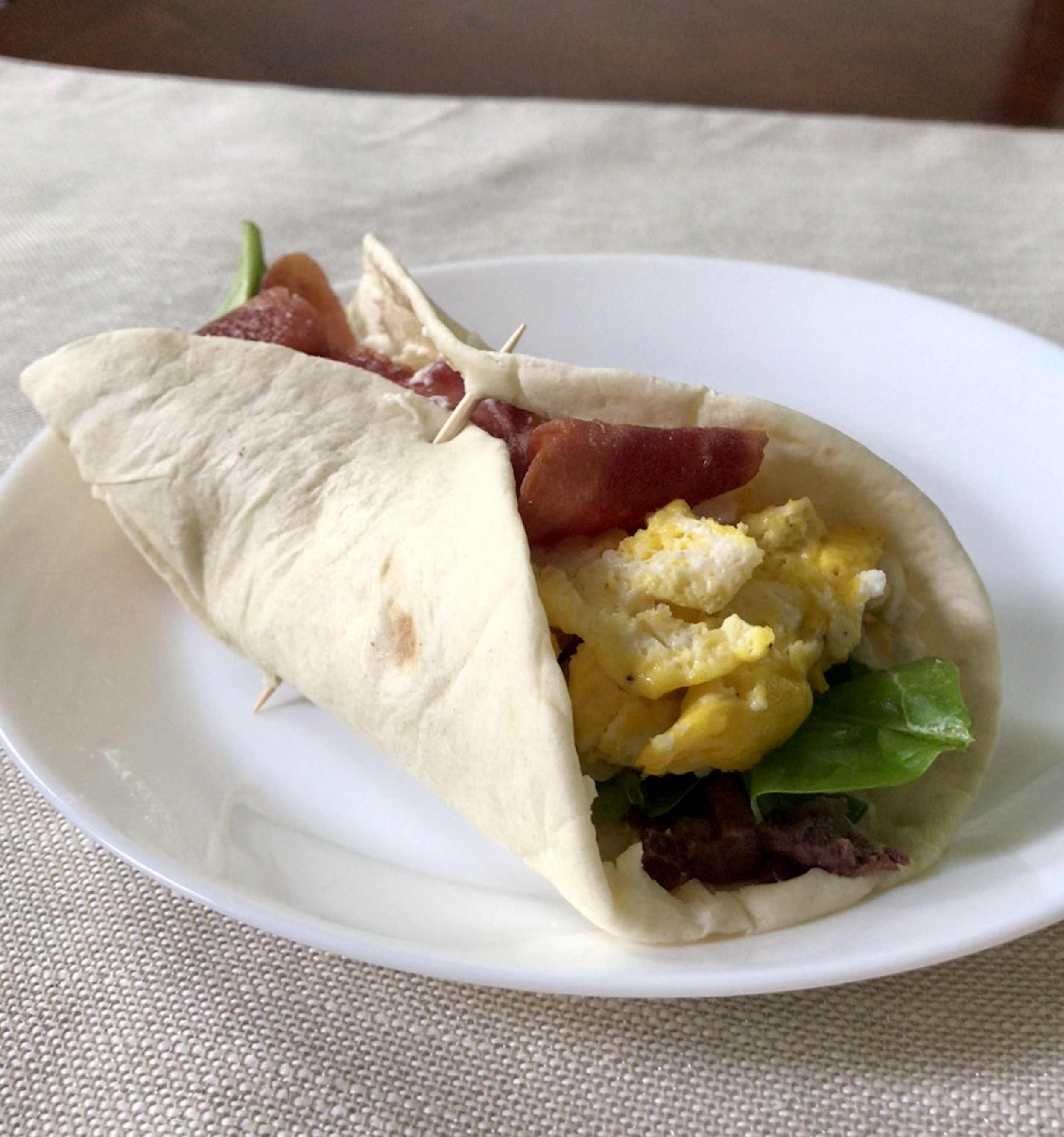 Goat Cheese, Bacon, and Scrambled Egg Brunch Wrap