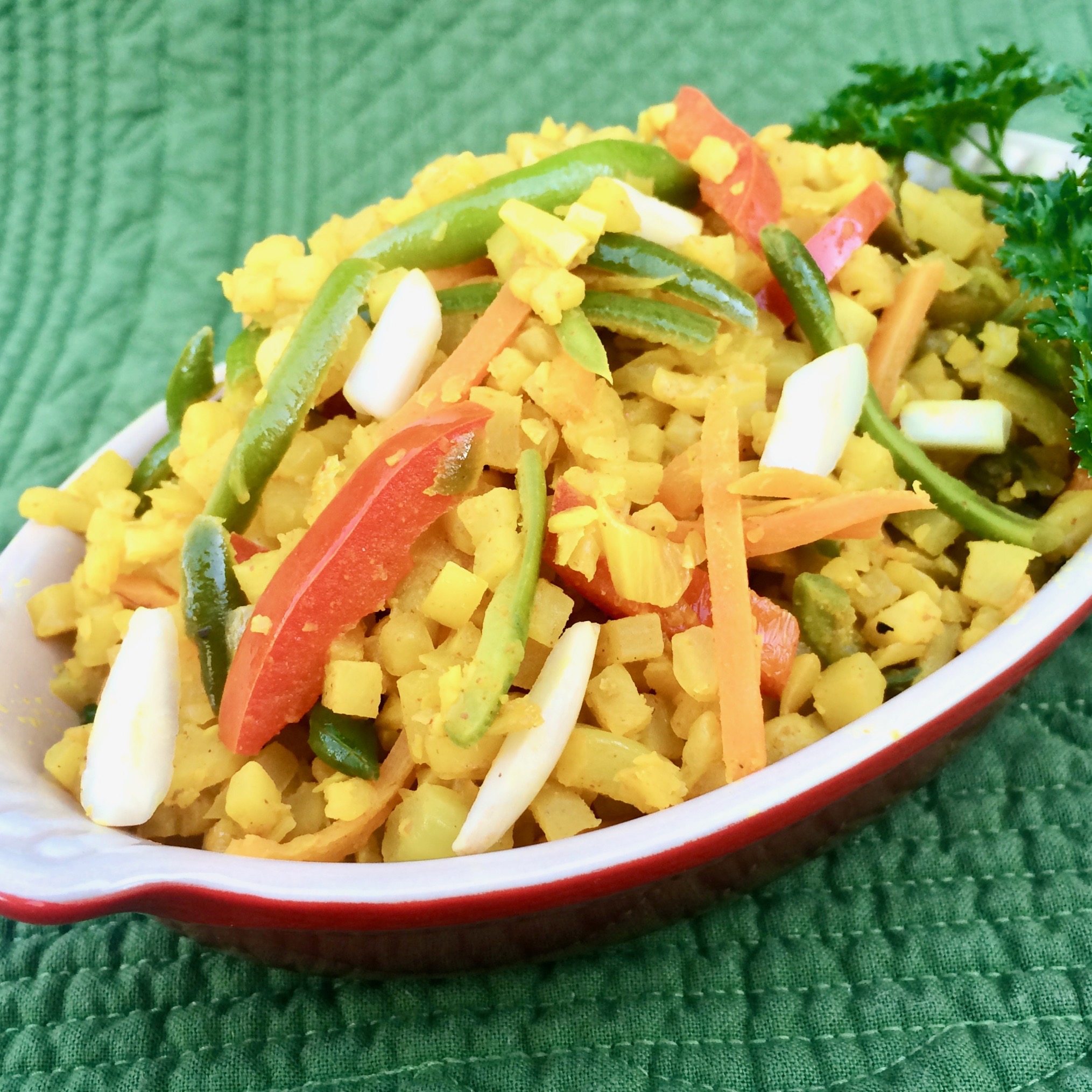 Golden Cauliflower Rice with Garden Vegetables