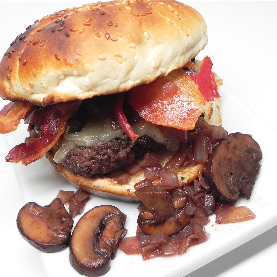 Gourmet Bacon, Onion, and Mushroom Burgers