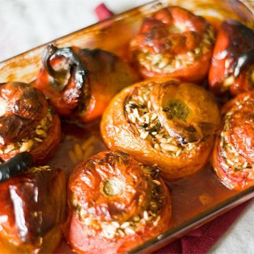 Greek Stuffed Tomatoes and Peppers (Yemista)