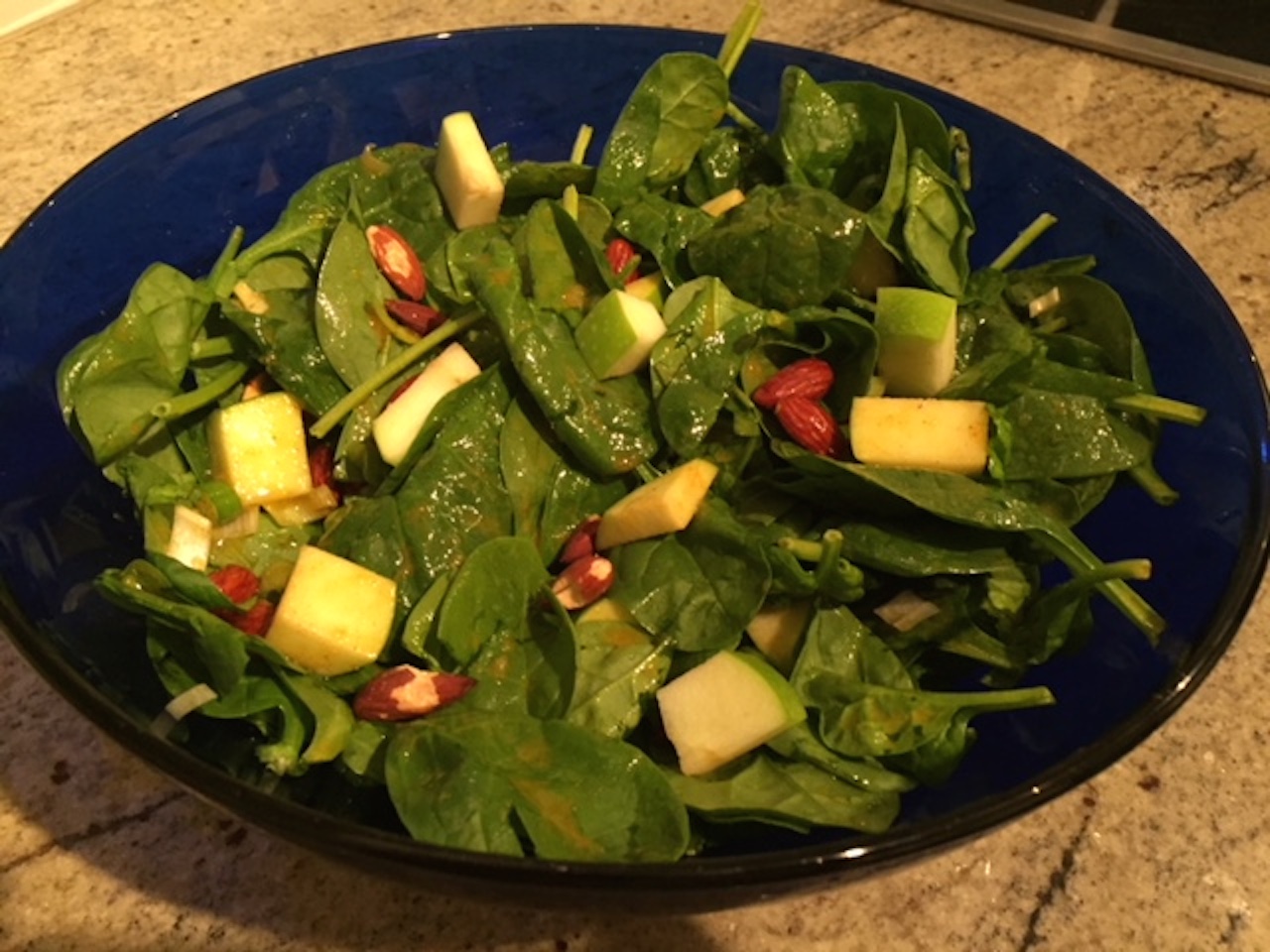 Green Apple Curried Spinach Salad