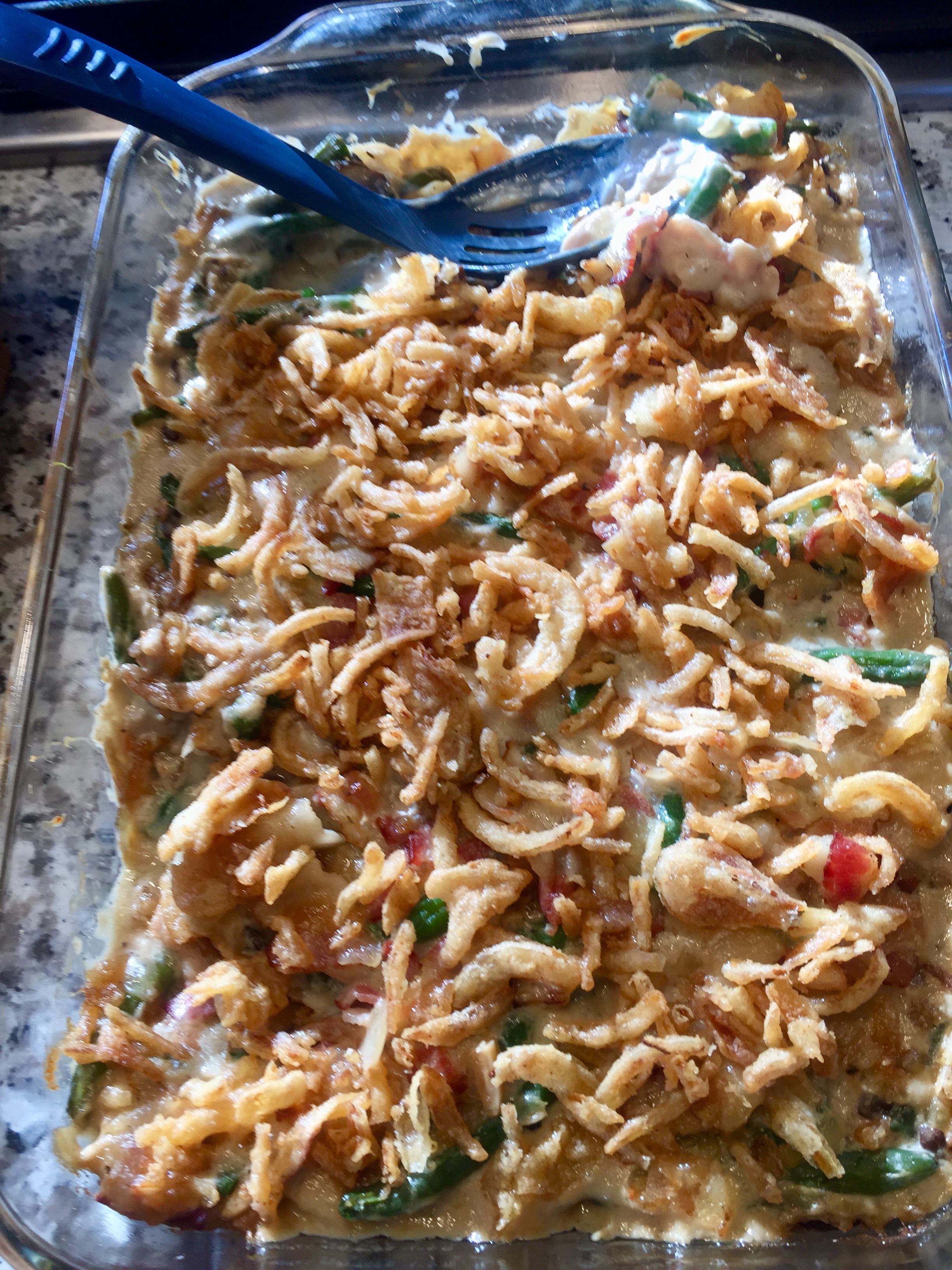 Green Bean Casserole with Bacon and Toasted Almonds