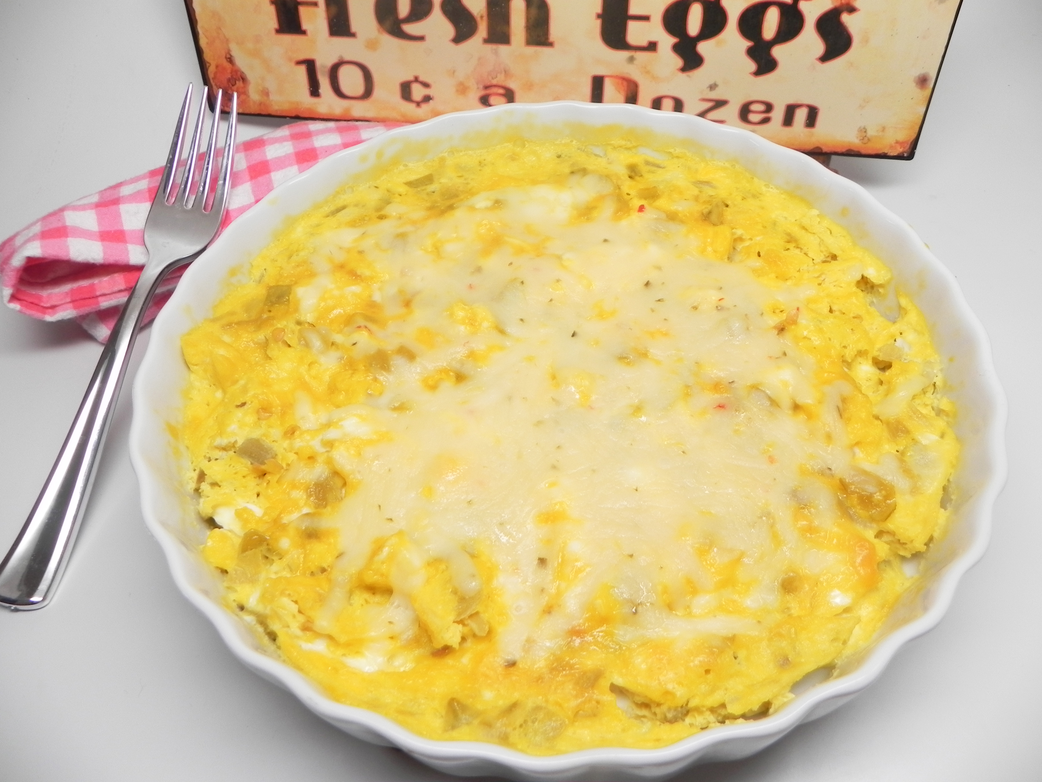Green Chile Microwave Scrambled Eggs