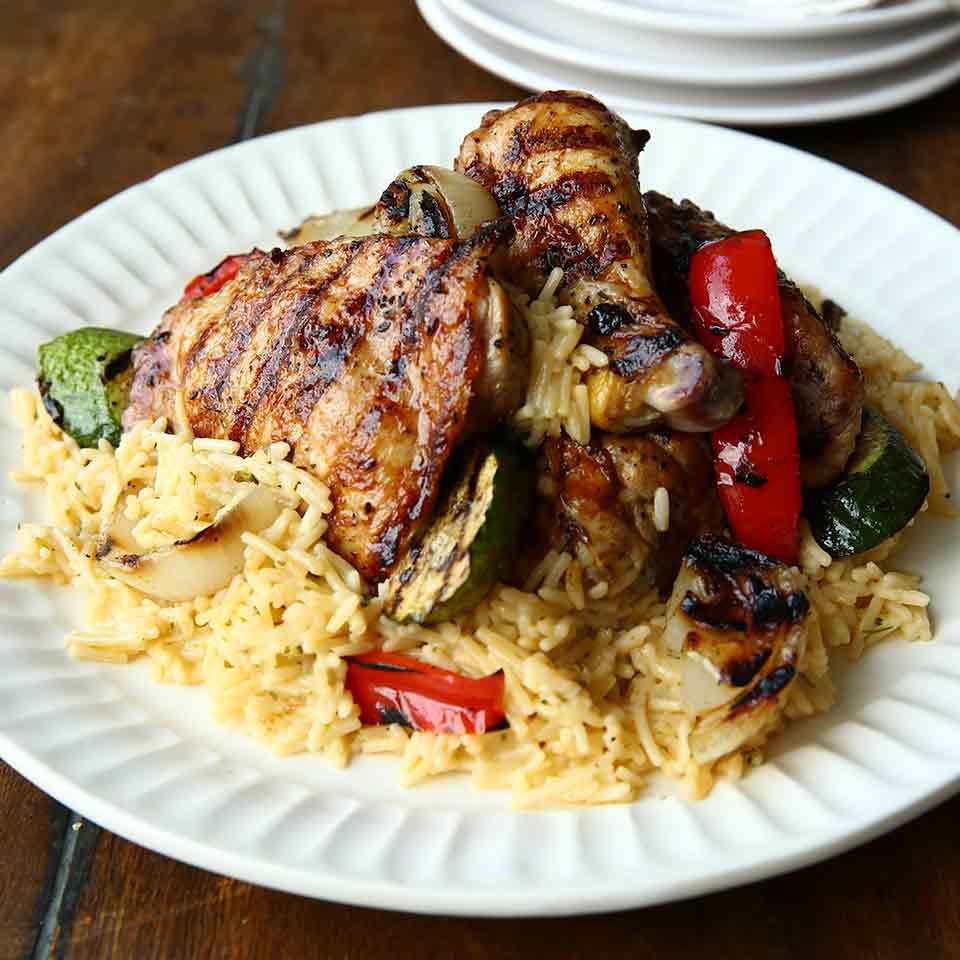 Grilled Chicken & Veggies Over Rice