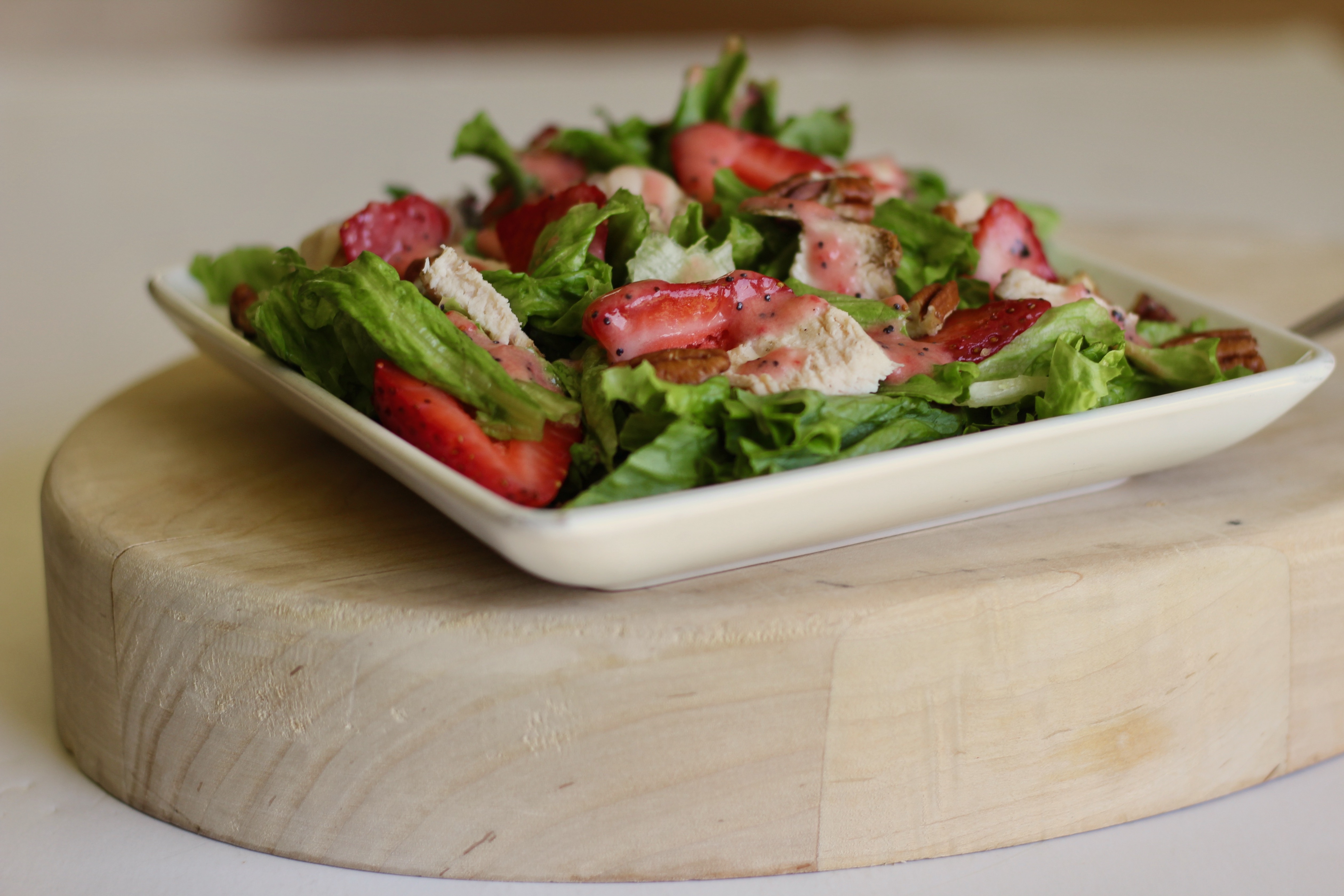 Grilled Chicken Salad with Strawberry Poppy Seed Dressing