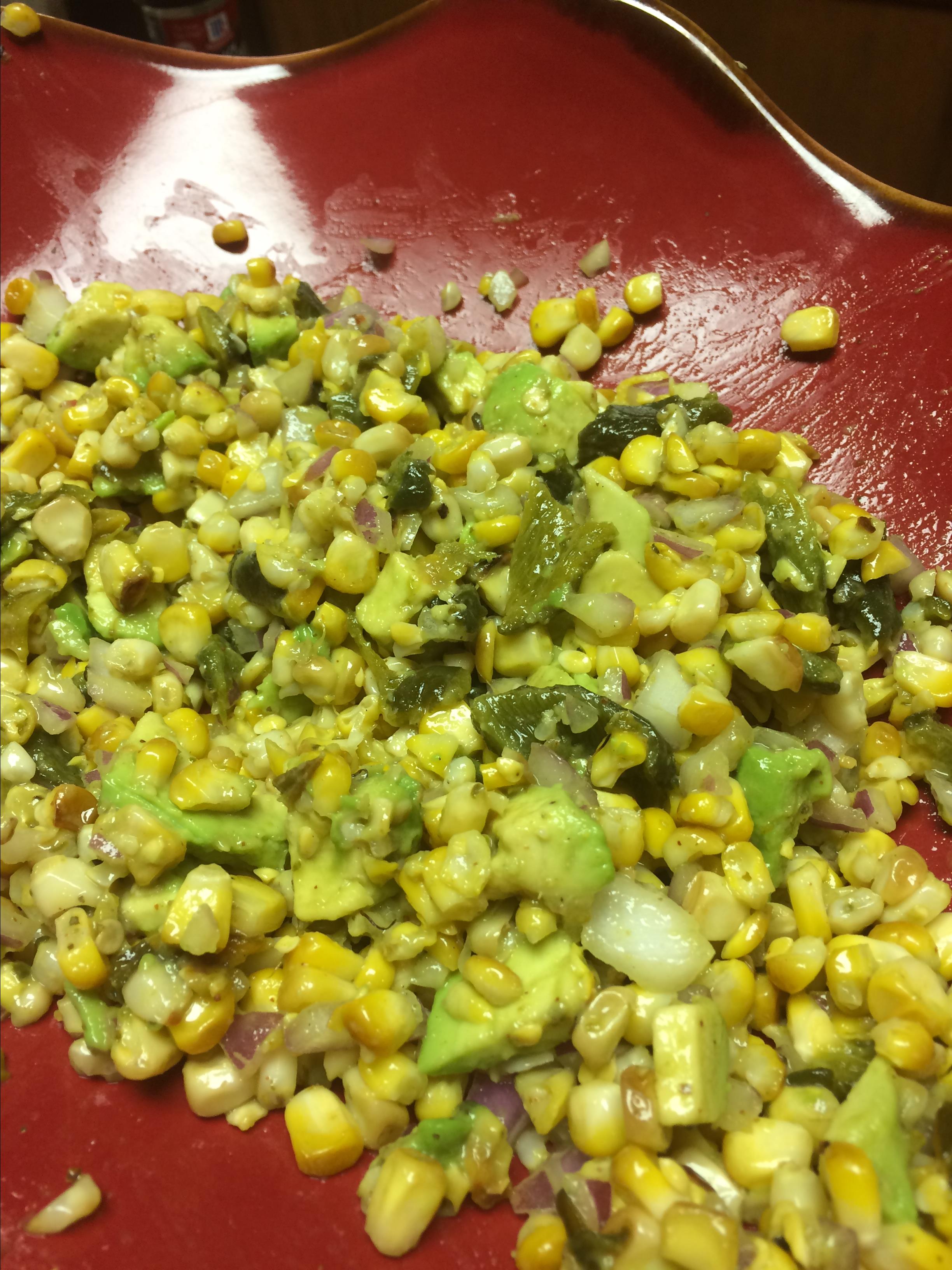 Grilled Corn and Poblano Salad with Chipotle Vinaigrette