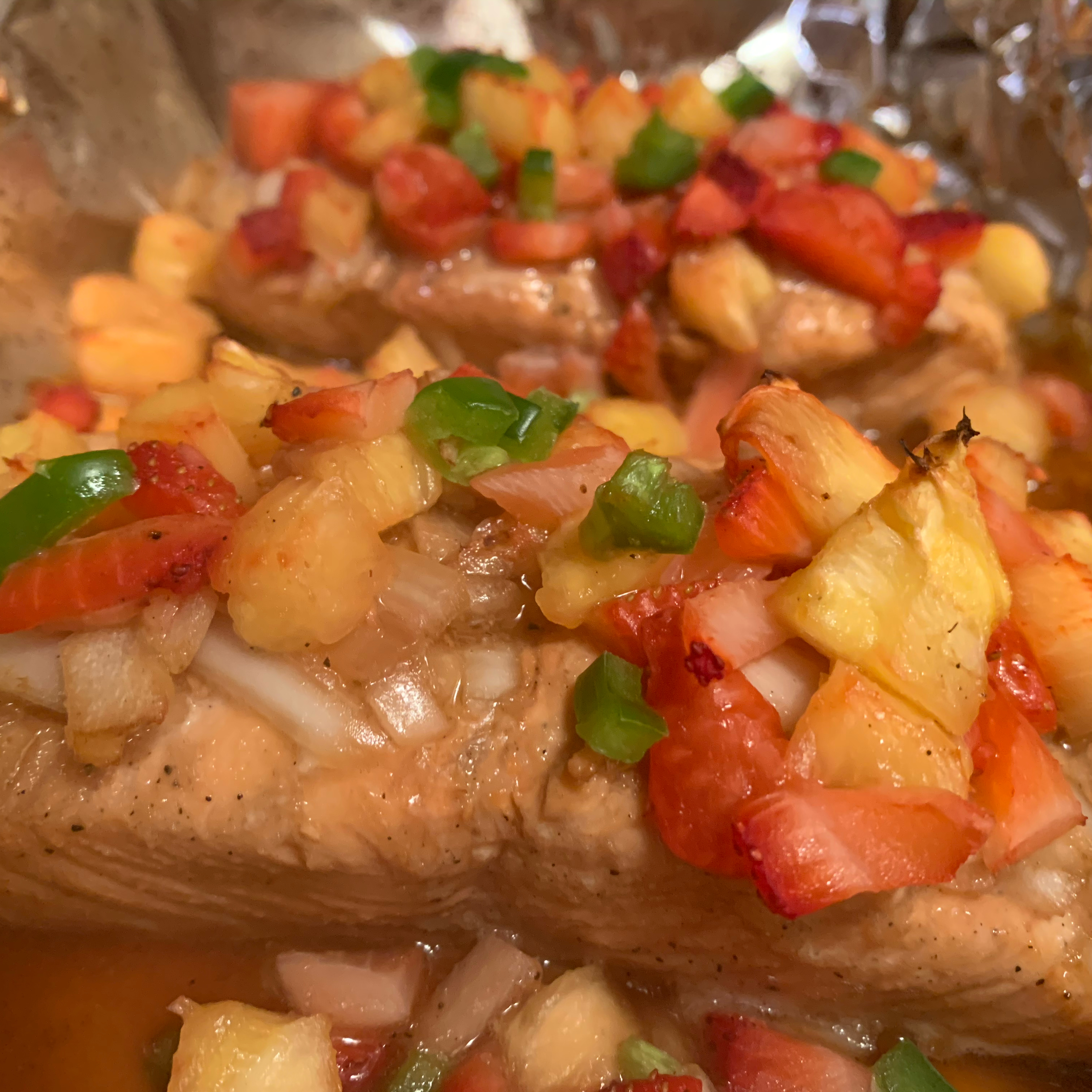 Grilled Hawaiian Salmon with Strawberry Pineapple Salsa