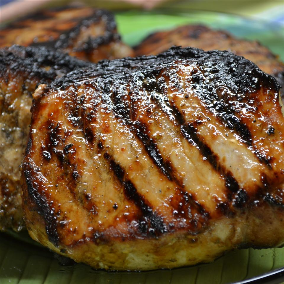 Grilled Jamaican Jerked Pork Loin Chops