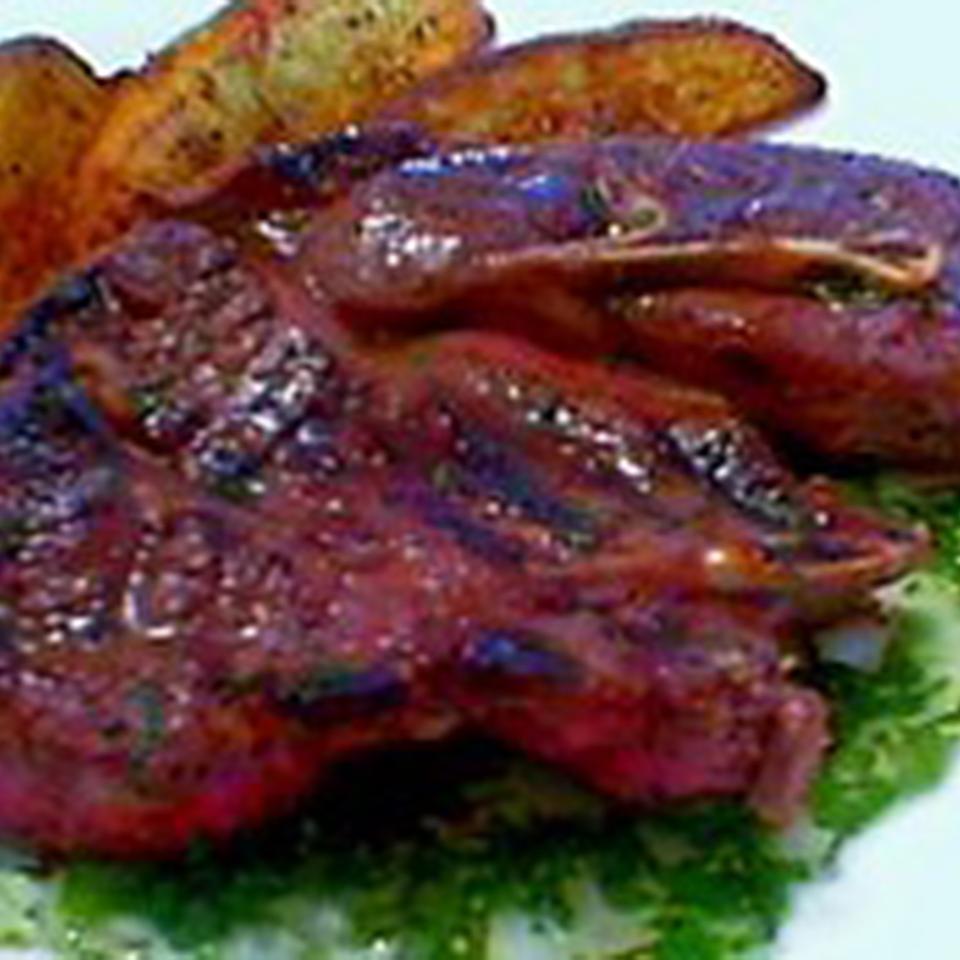 Grilled Lamb Shoulder Chops with Fresh Mint Jelly