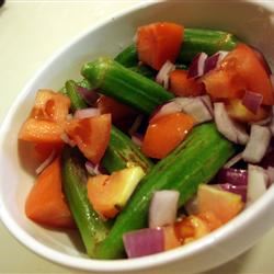 Grilled Okra Salad
