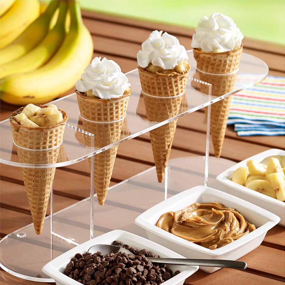 Grilled Peanut Butter, Banana and Chocolate Cones