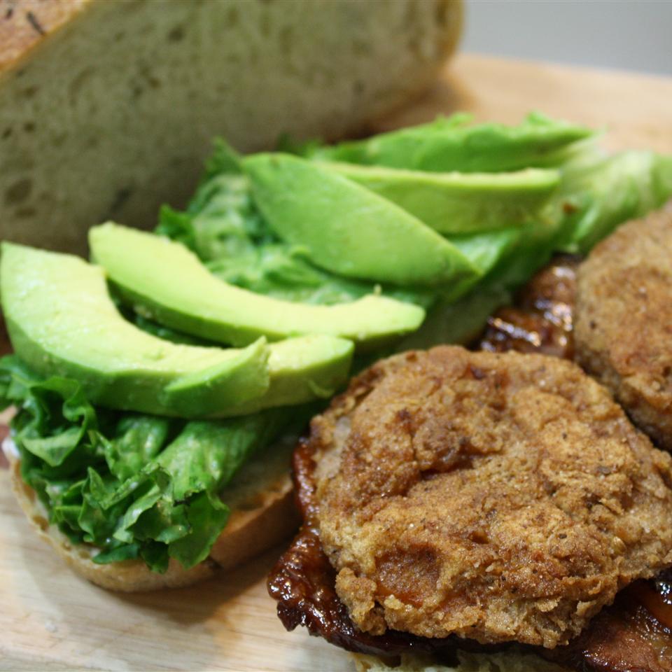 Grilled Pork Belly BLT with Fried Tomatoes and Avocado