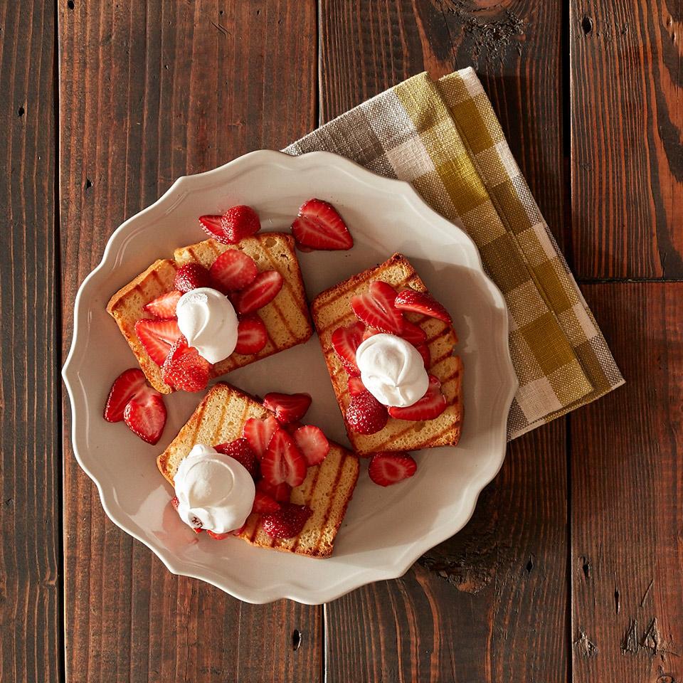 Grilled Strawberry Shortcake with Sweet Cream
