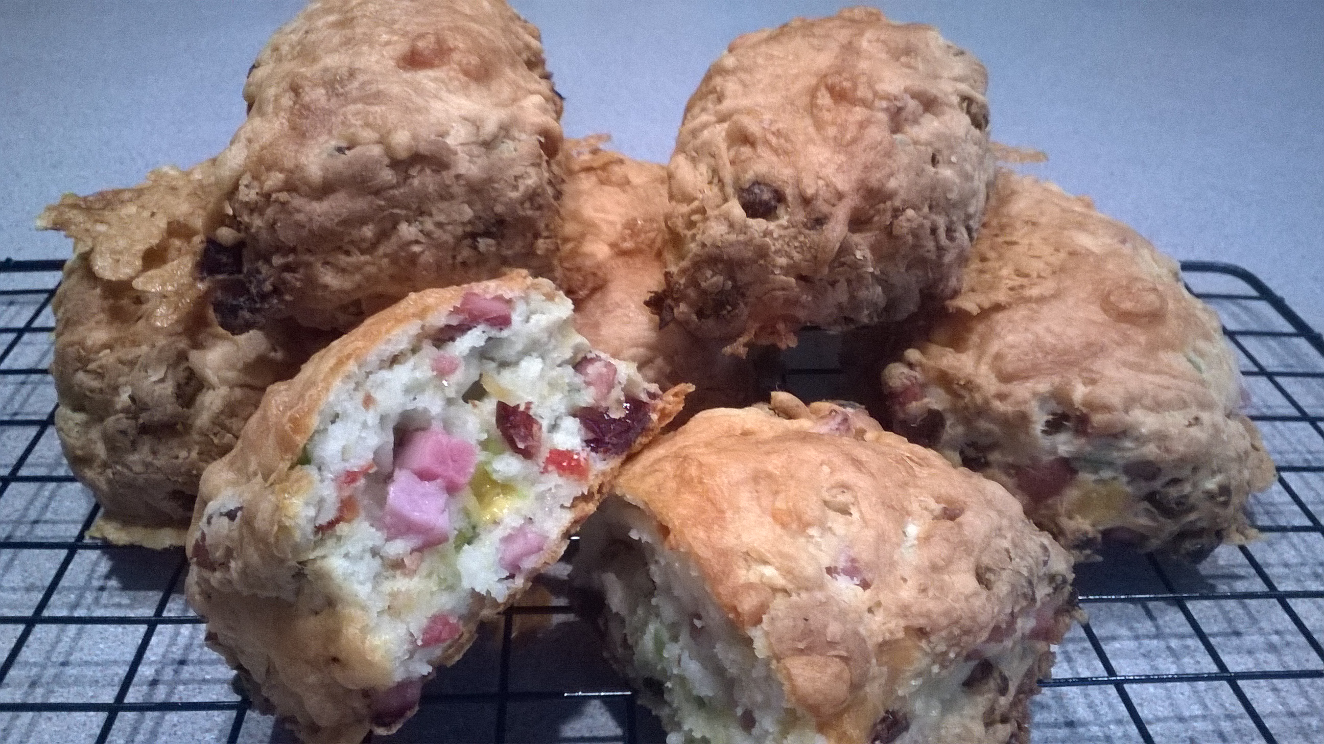 Ham and Cheese Scones with Cranberries