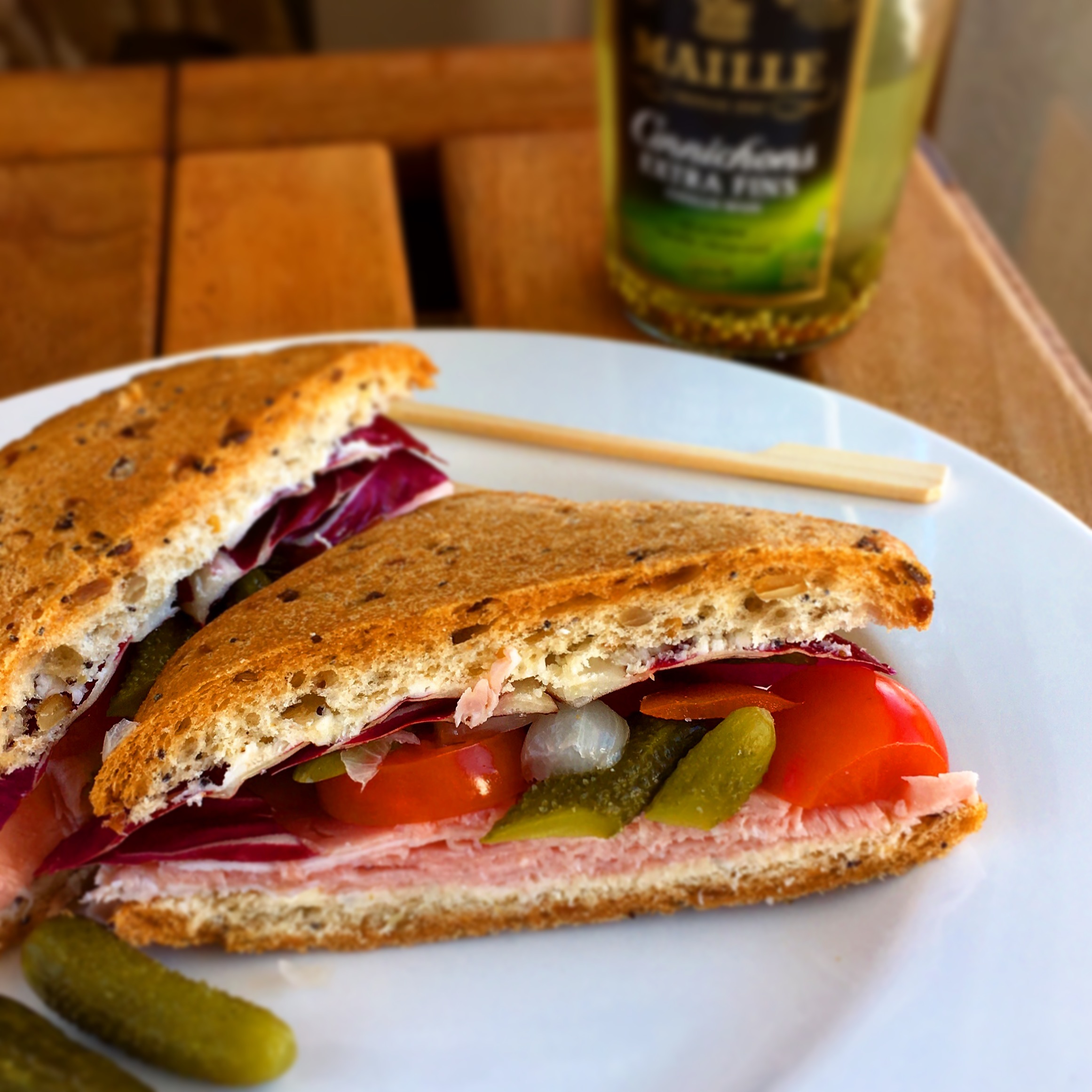 Ham Sandwich with Crunchy Maille® Cornichons
