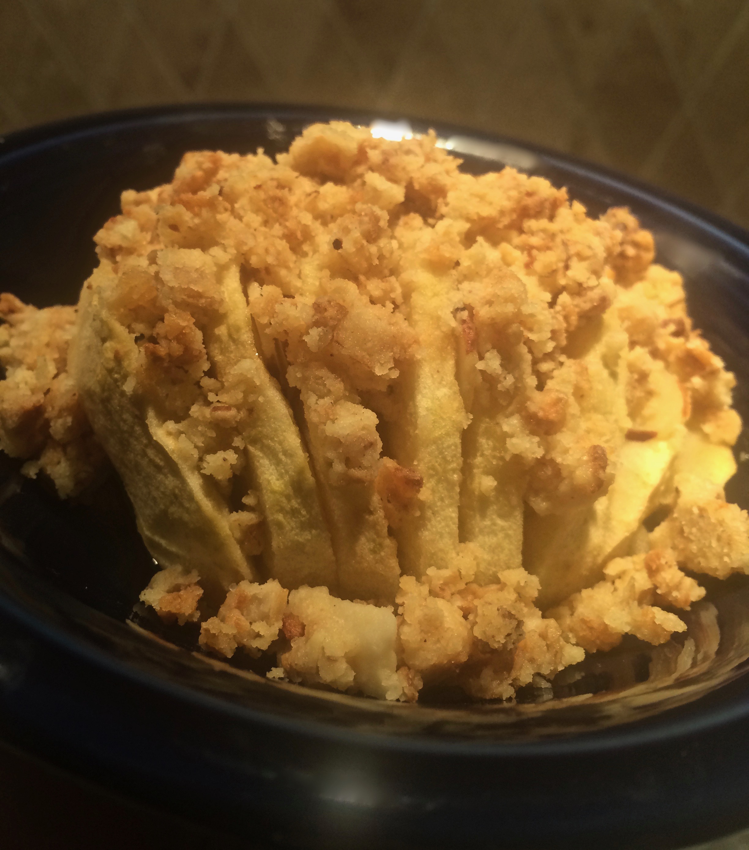 Hasselback Apples with Granola Streusel