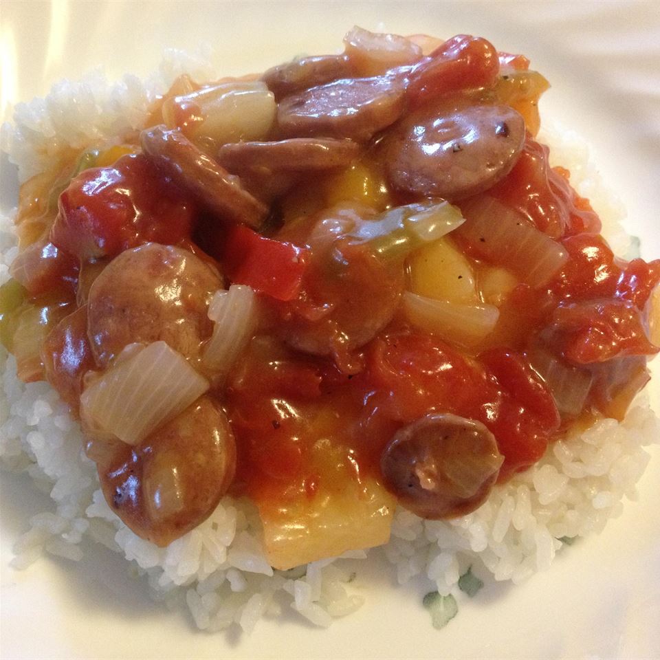 Hawaiian-Style Sausage and Rice