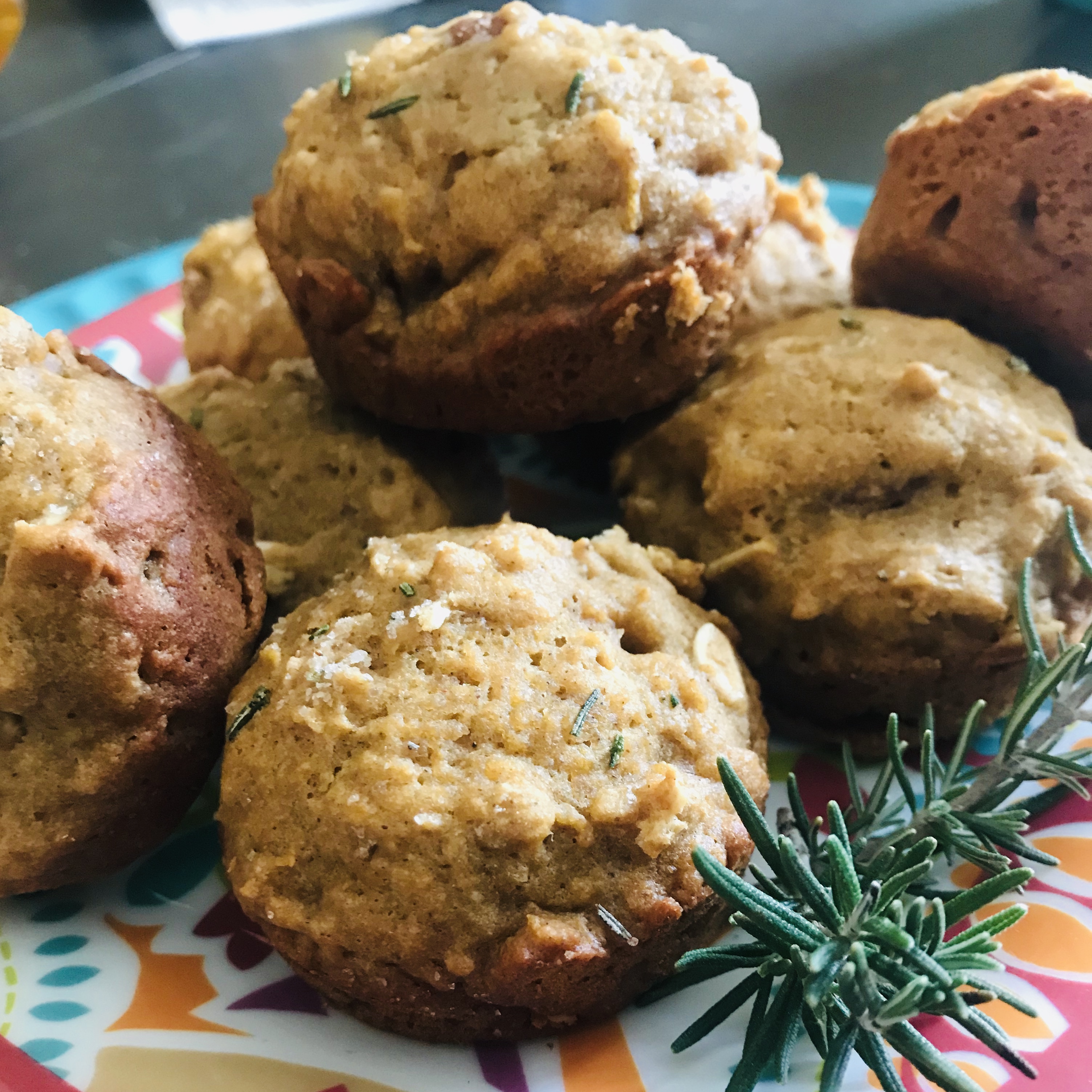 Healthy Roasted Cushaw Muffins with Rosemary Sea Salt