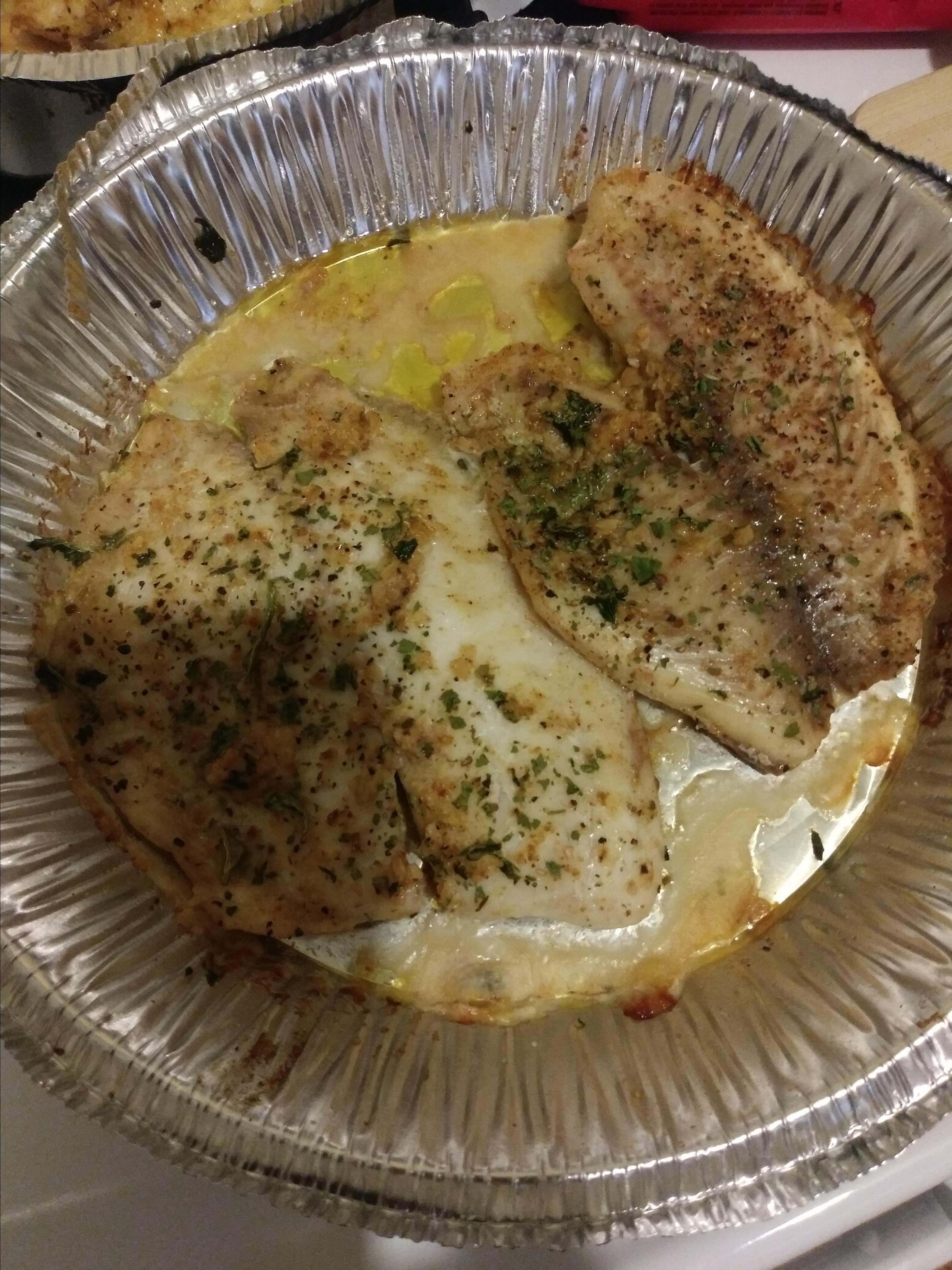 Herb Crusted Tilapia with Garlic Butter