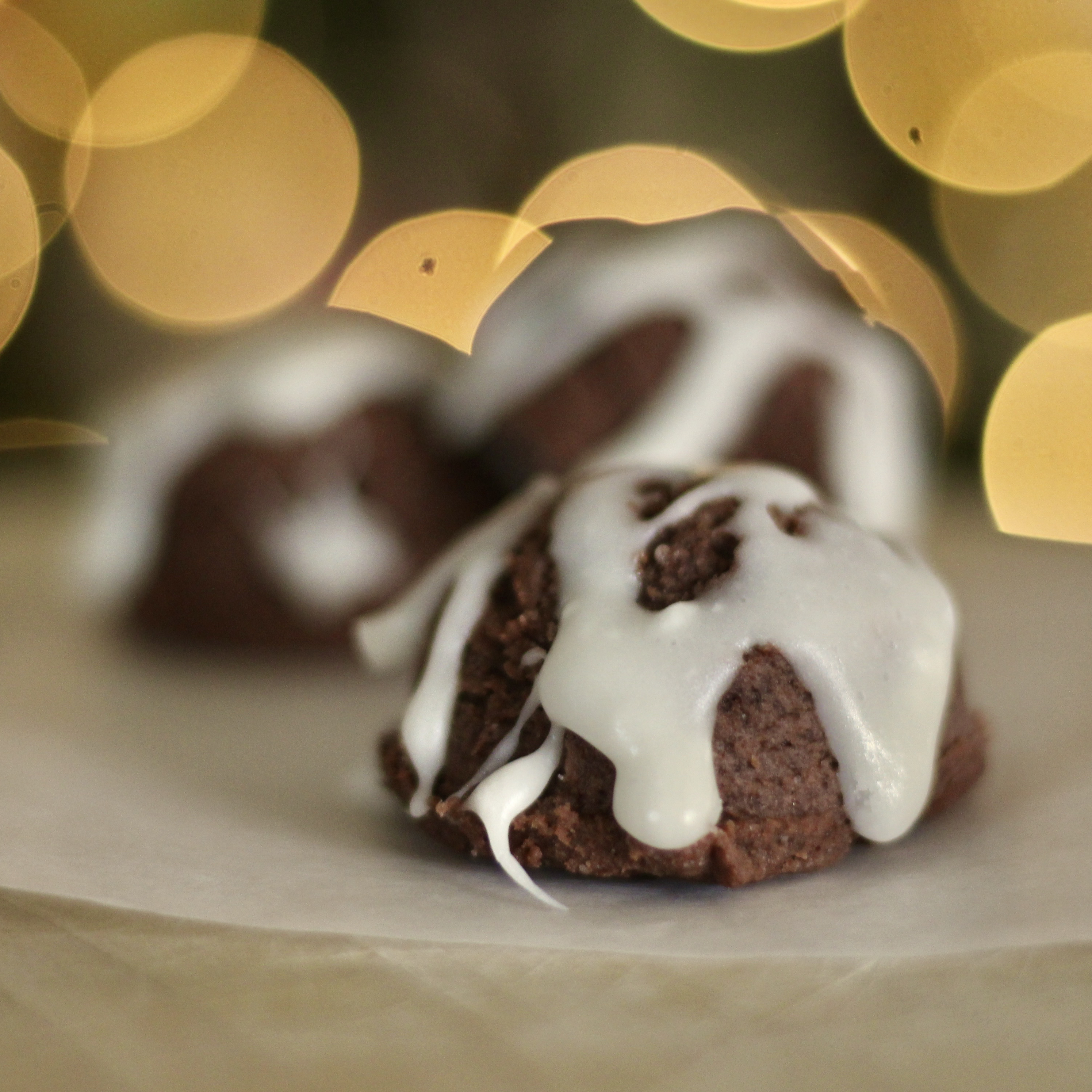 Hot Chocolate Cookies with Marshmallow Glaze