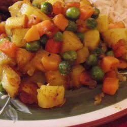 Indian Carrots, Peas and Potatoes
