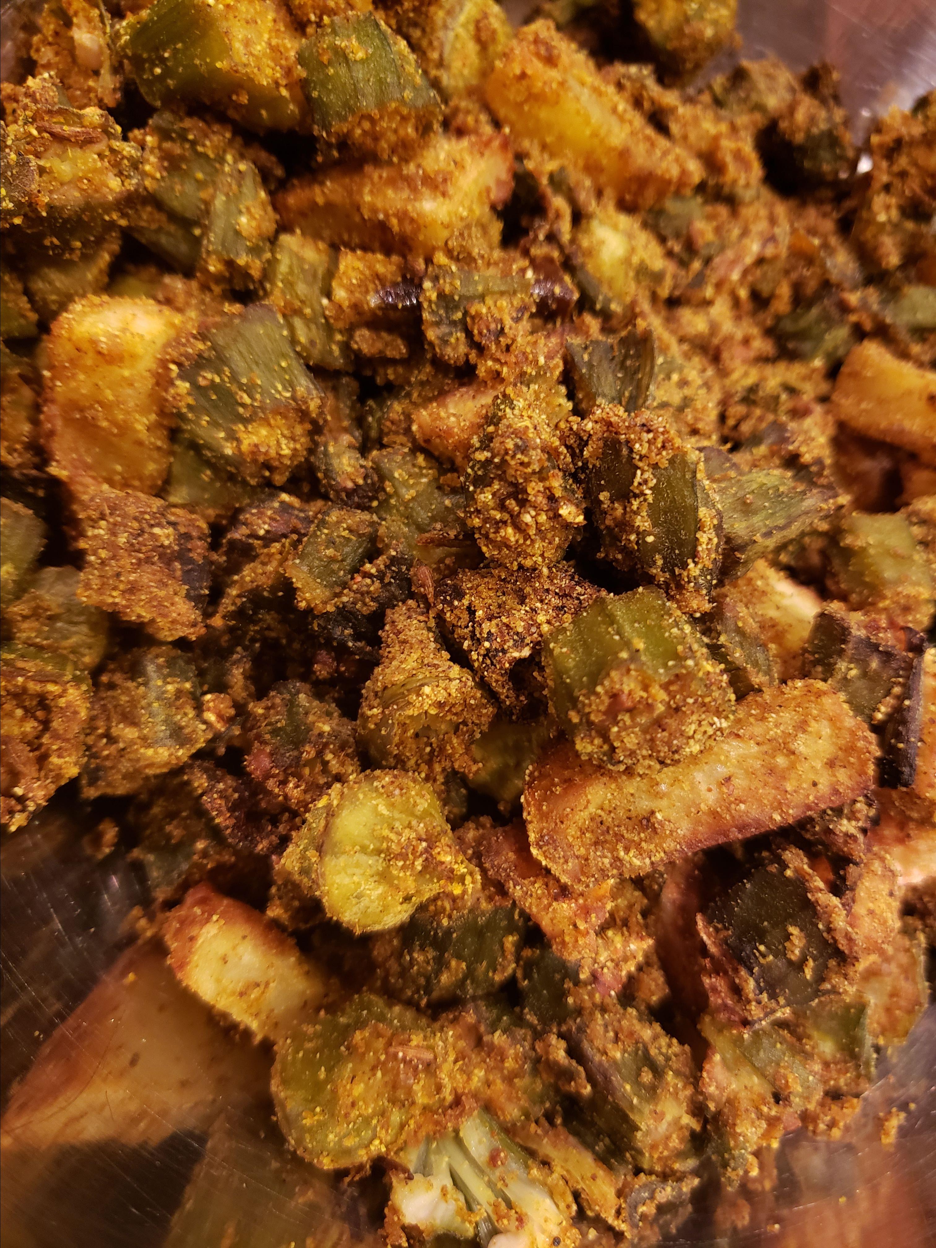 Indian Okra in the Air Fryer (Kurkuri Bhindi)